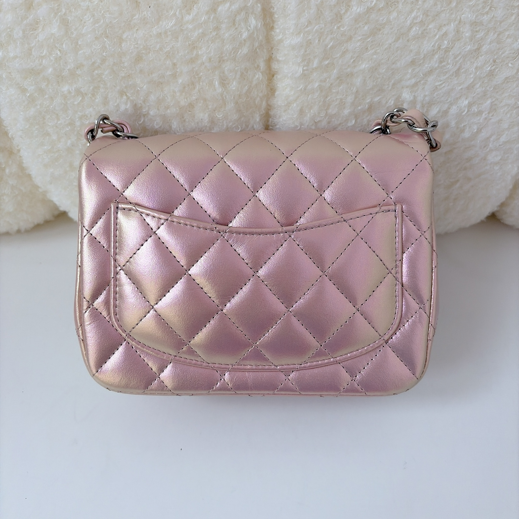 Chanel Mini Square Flap Bag - Pink / SHW