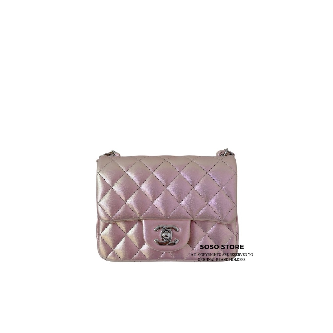 Chanel Mini Square Flap Bag - Pink / SHW