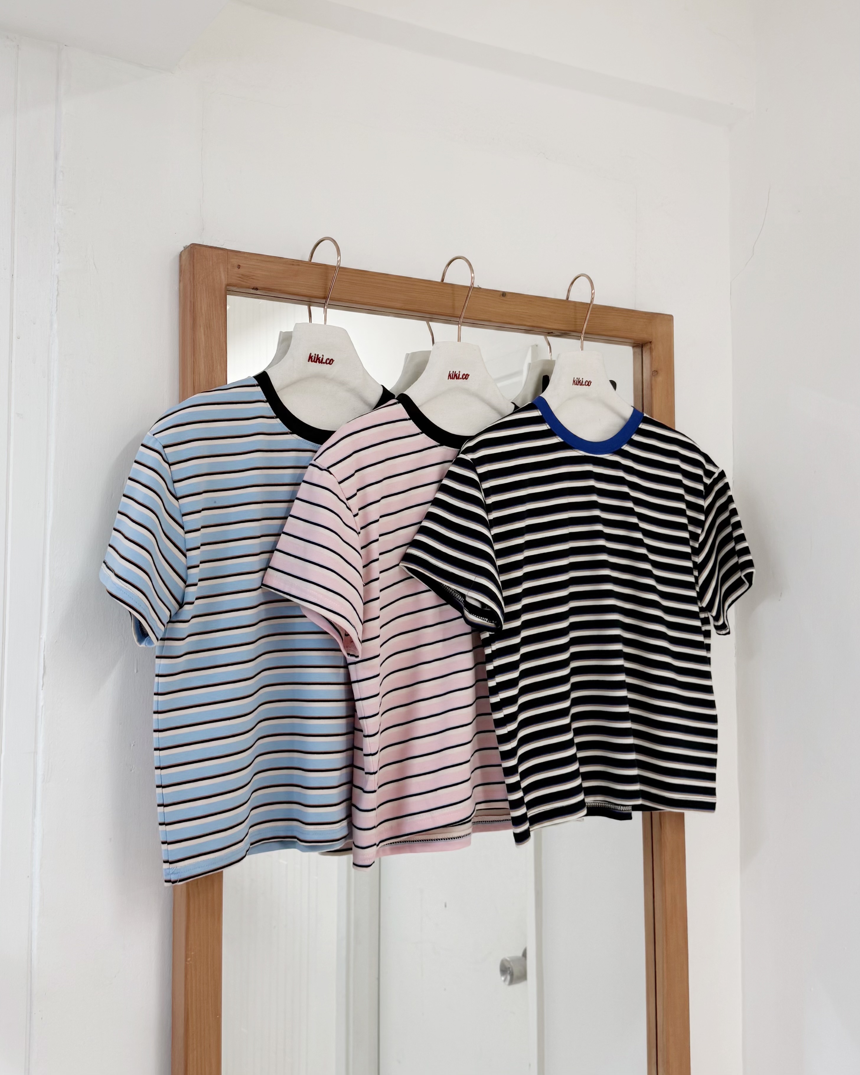 拼色粗幼橫間短袖Tee