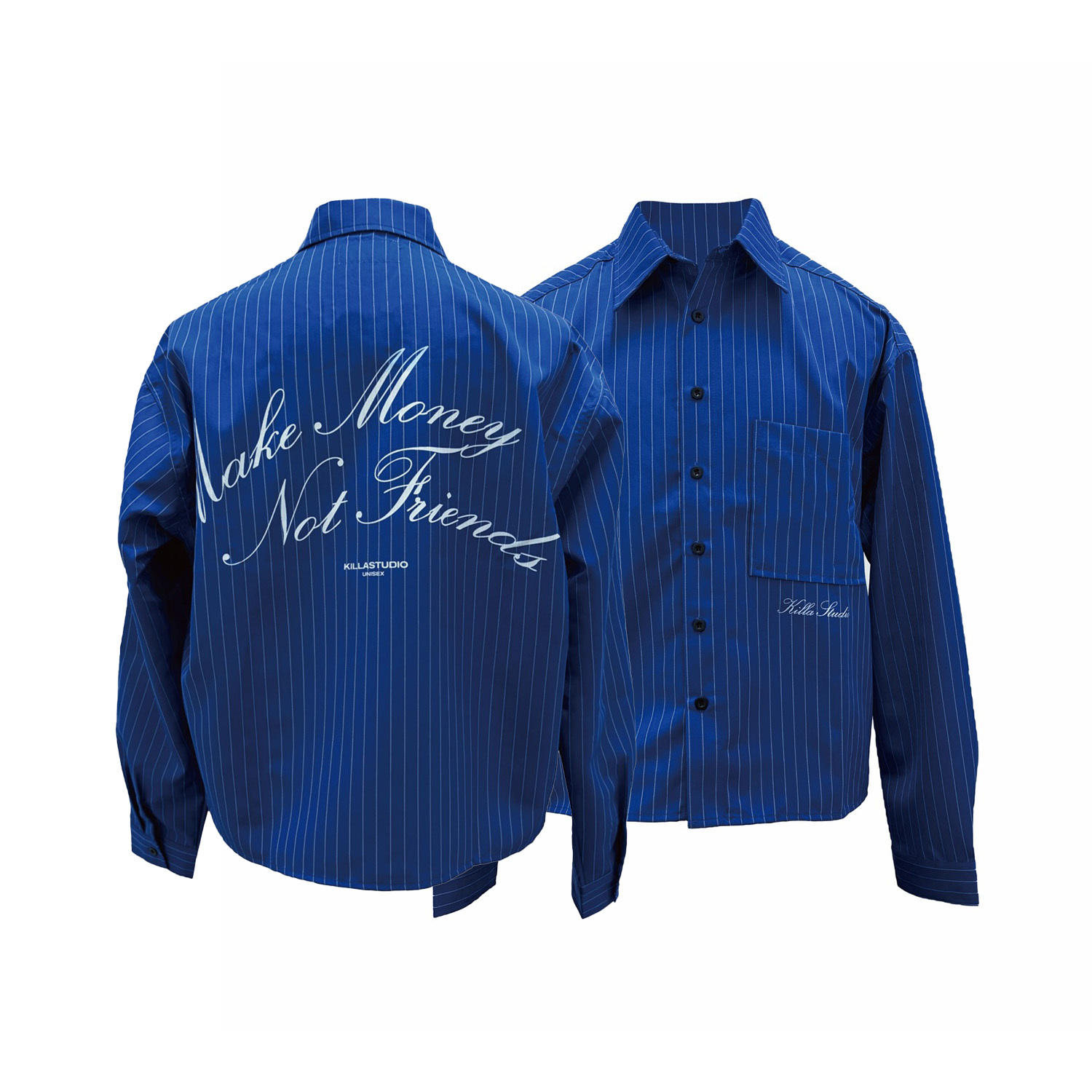 【車庫服飾】KILLASYSTEM PINSTRIPE BOXY SHIRT