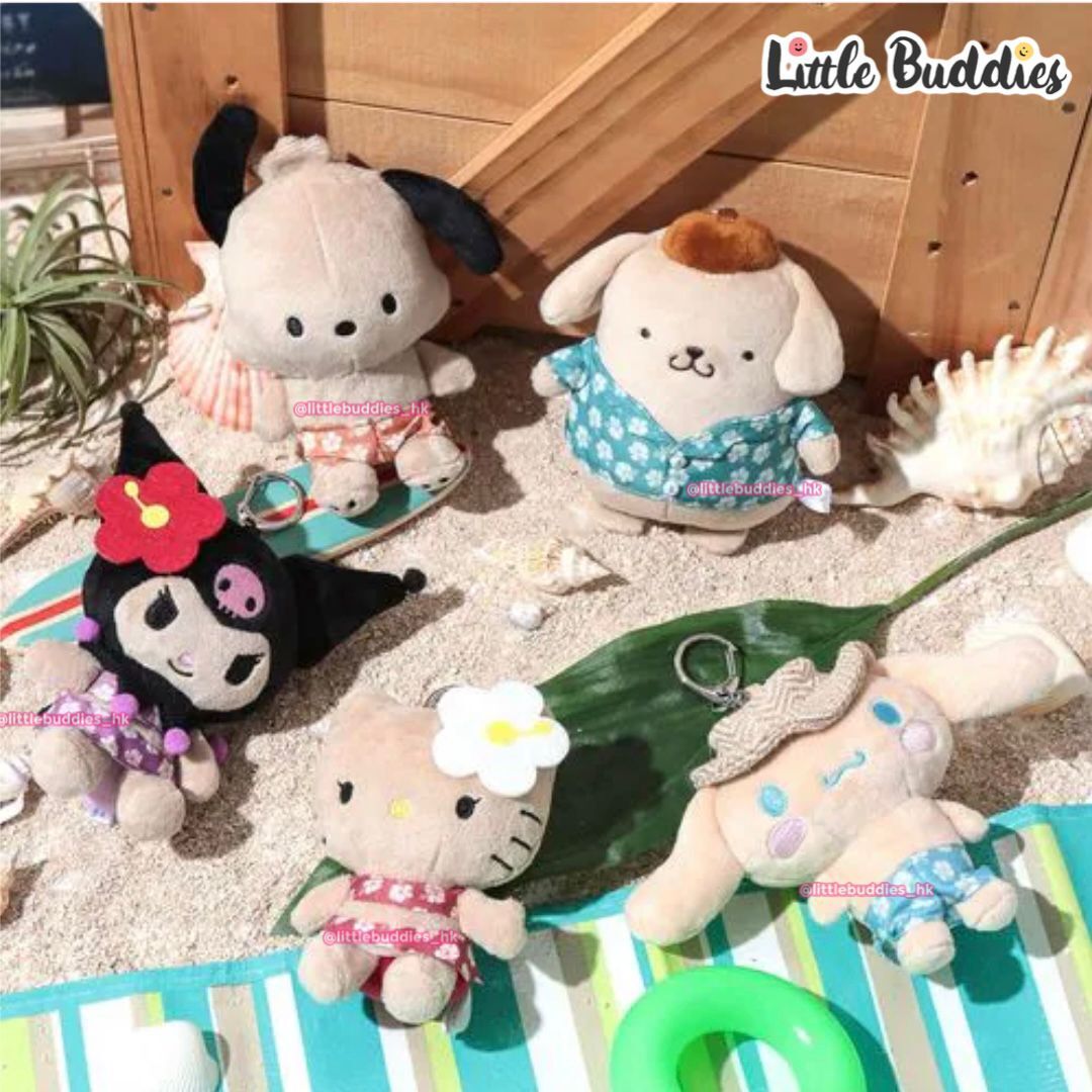 日本限定 Sanrio 日燒夏威夷花花衫造型公仔匙扣