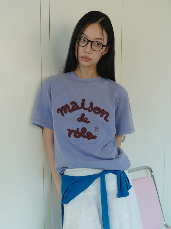 ROLAROLA MAISON DE ROLA EMBROIDERY PIGMENT LOOSE FIT T-SHIRT
