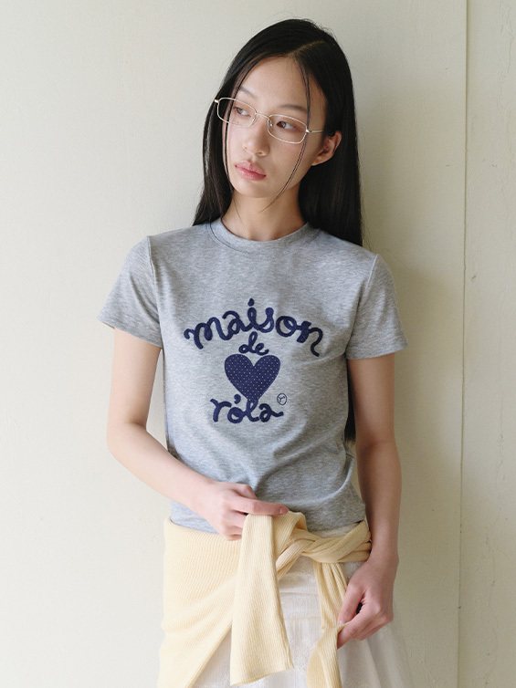 ROLAROLA MAISON DE ROLA EMBROIDERY HEART T-SHIRT