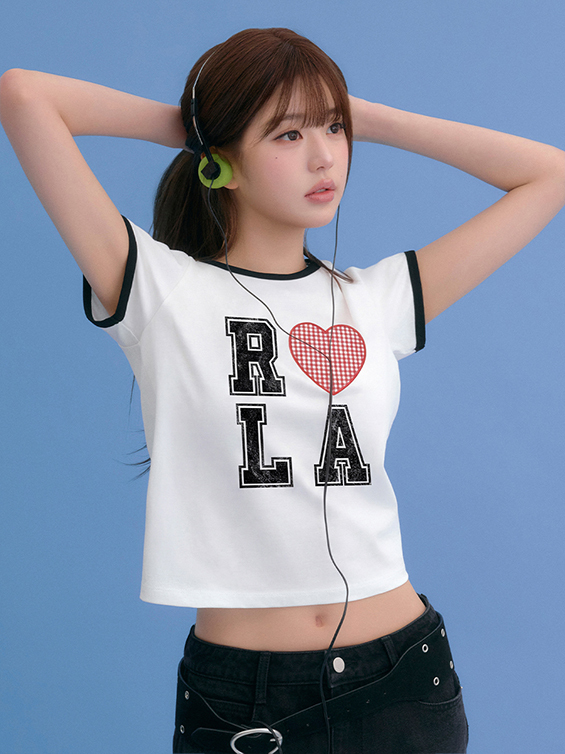 ROLAROLA I LOVE ROLA PATCHWORK RINGER T-SHIRT