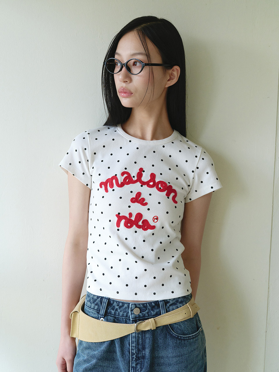 ROLAROLA MAISON DE ROLA EMBROIDERY DOT T-SHIRT