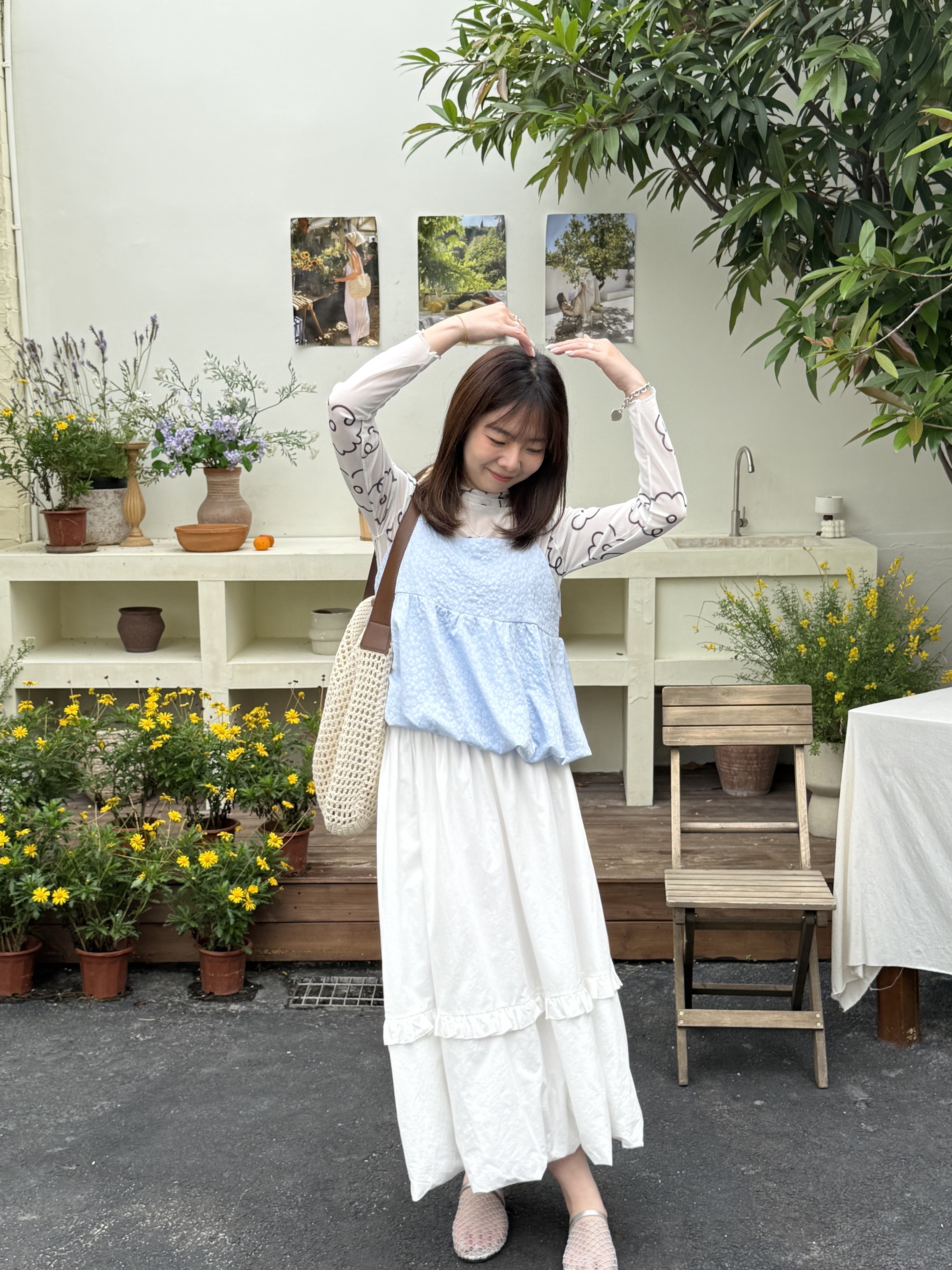 綁帶小花氣球背心