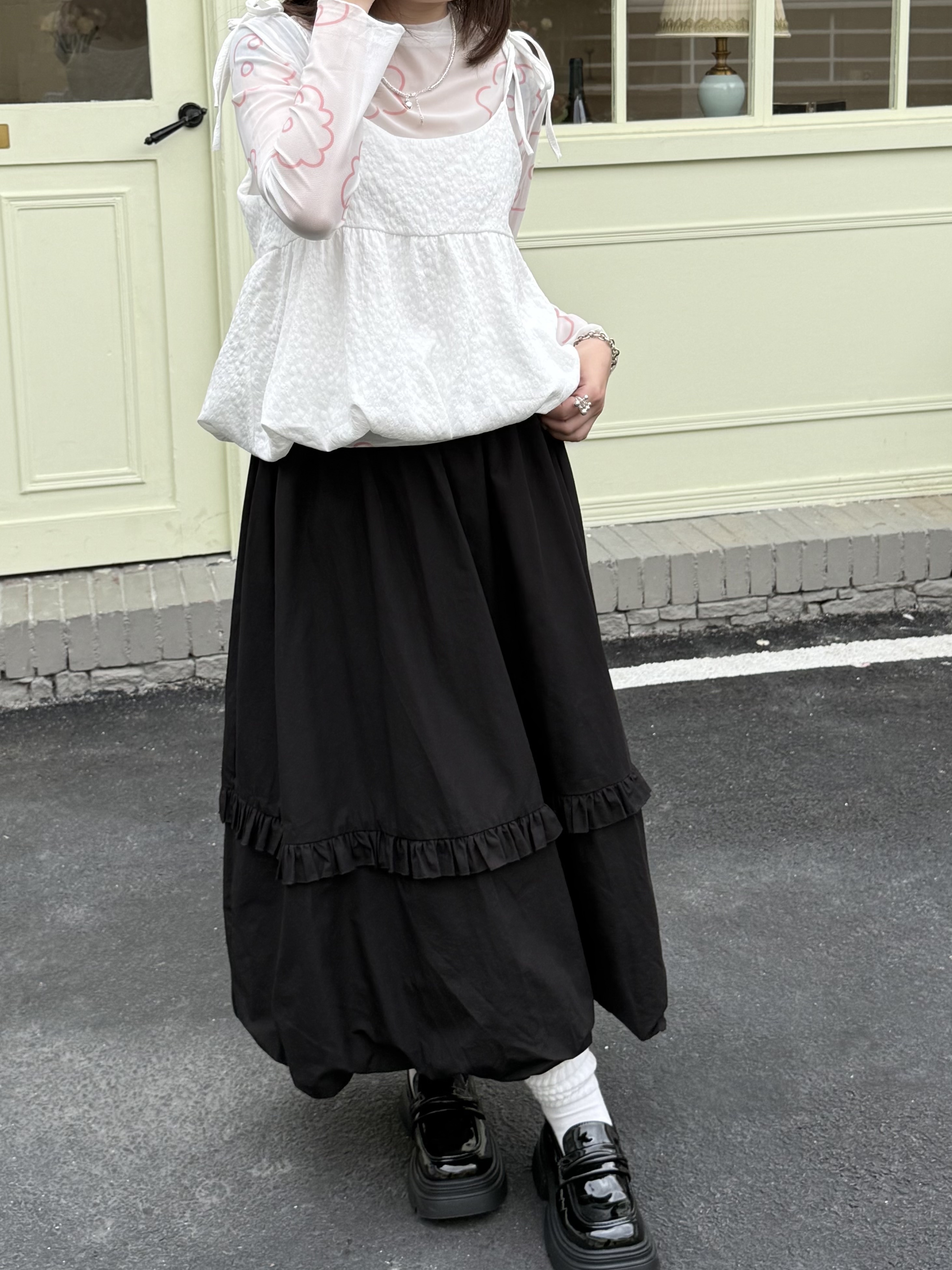 綁帶小花氣球背心