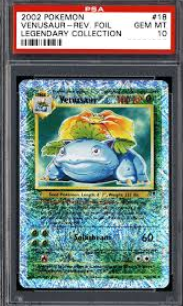 POKEMON ENGLISH 18 VENUSAUR REVERSE FOIL LEGENDARY COLLECTION PSA3
