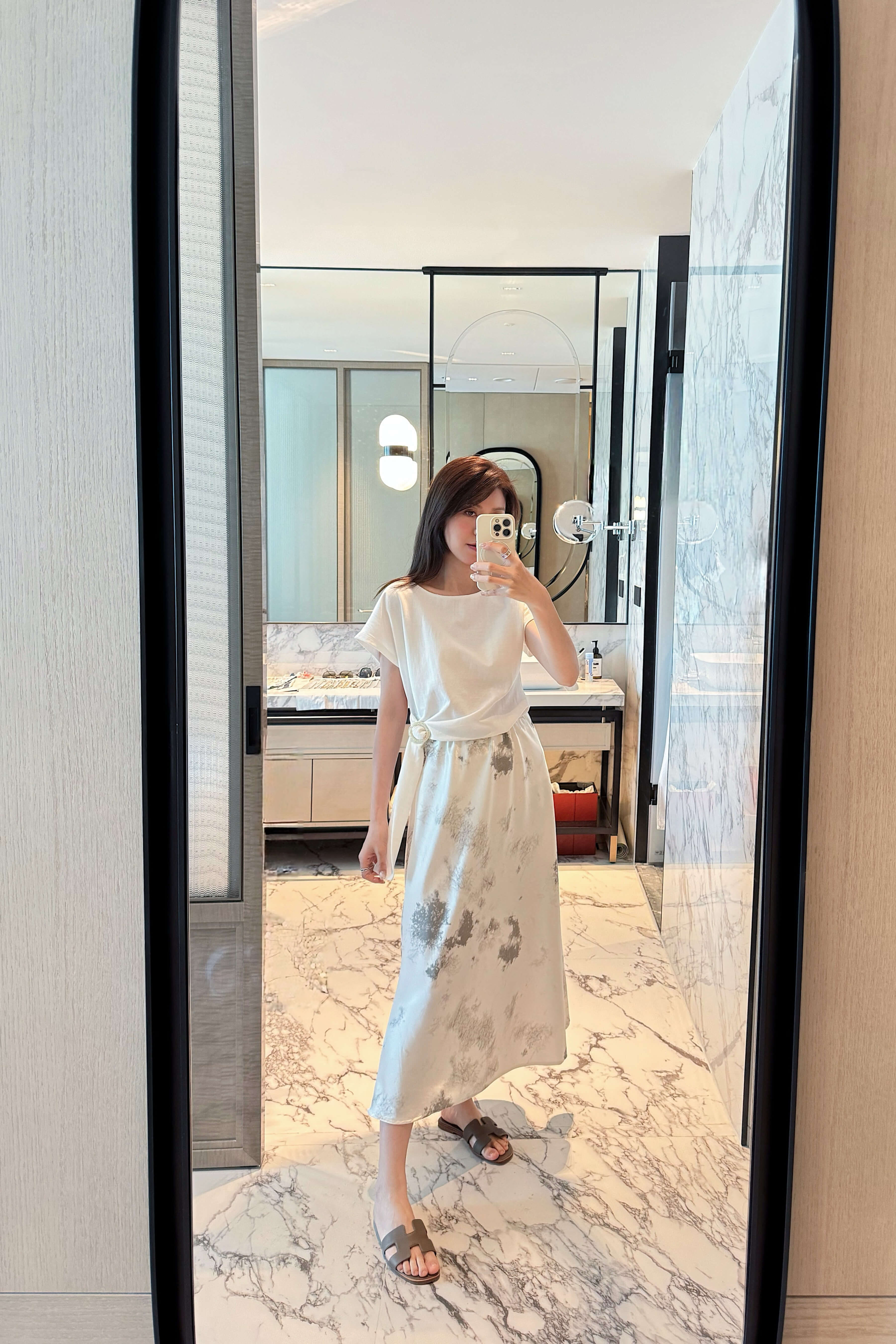 Graphic Printed Silk-Blend Skirt_SK264L08