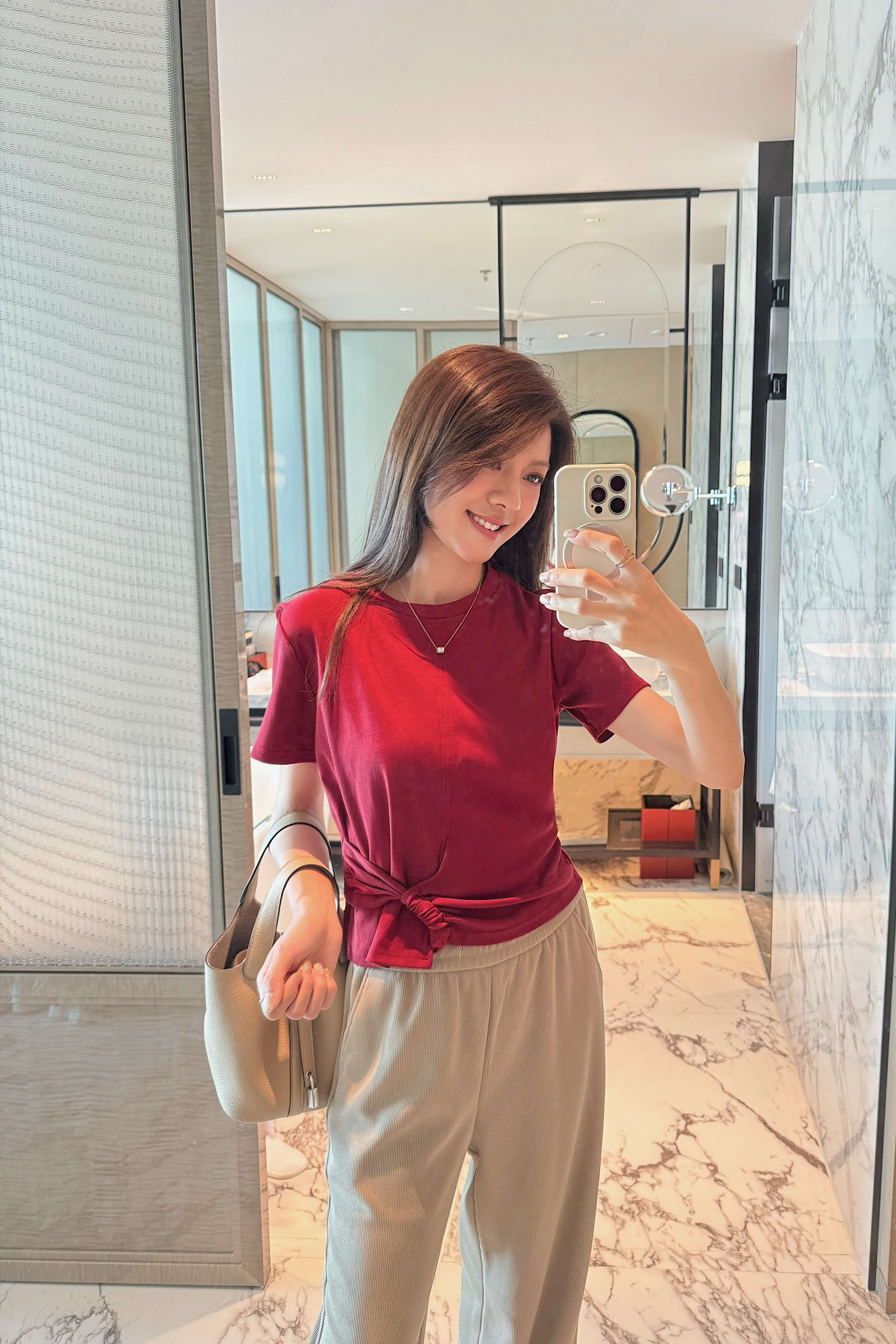 Runched Side Hem Cropped Tee_TP264L17