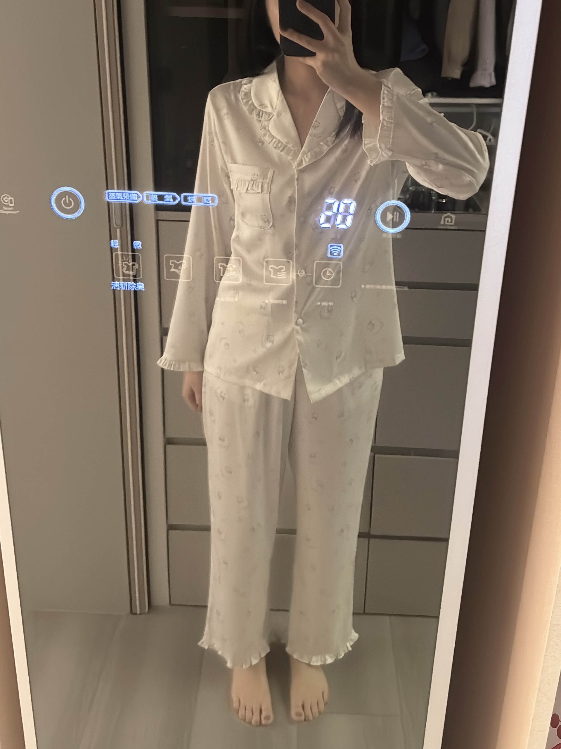 O10 小貓咪長袖睡衣 M/L (三色)