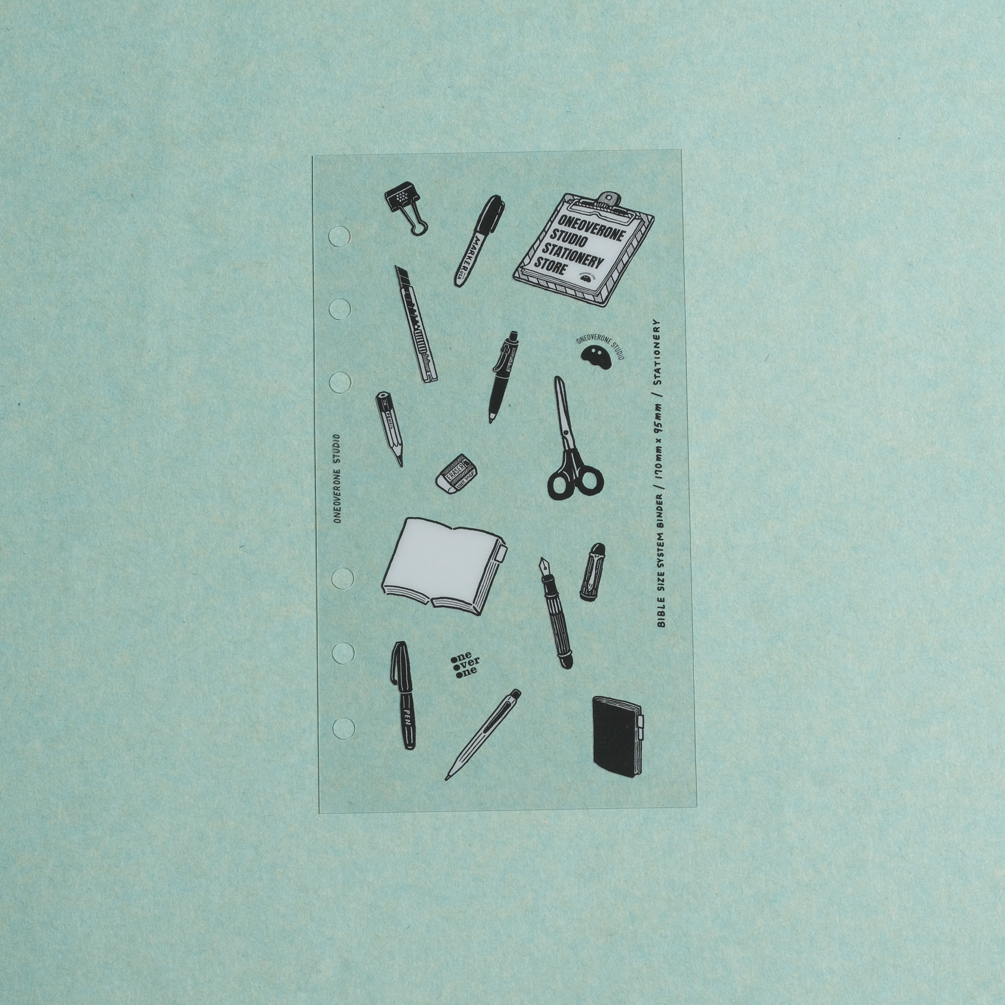 BIBLE尺寸/6孔 文具系列 透明封面卡/一分之一工作室/臺灣