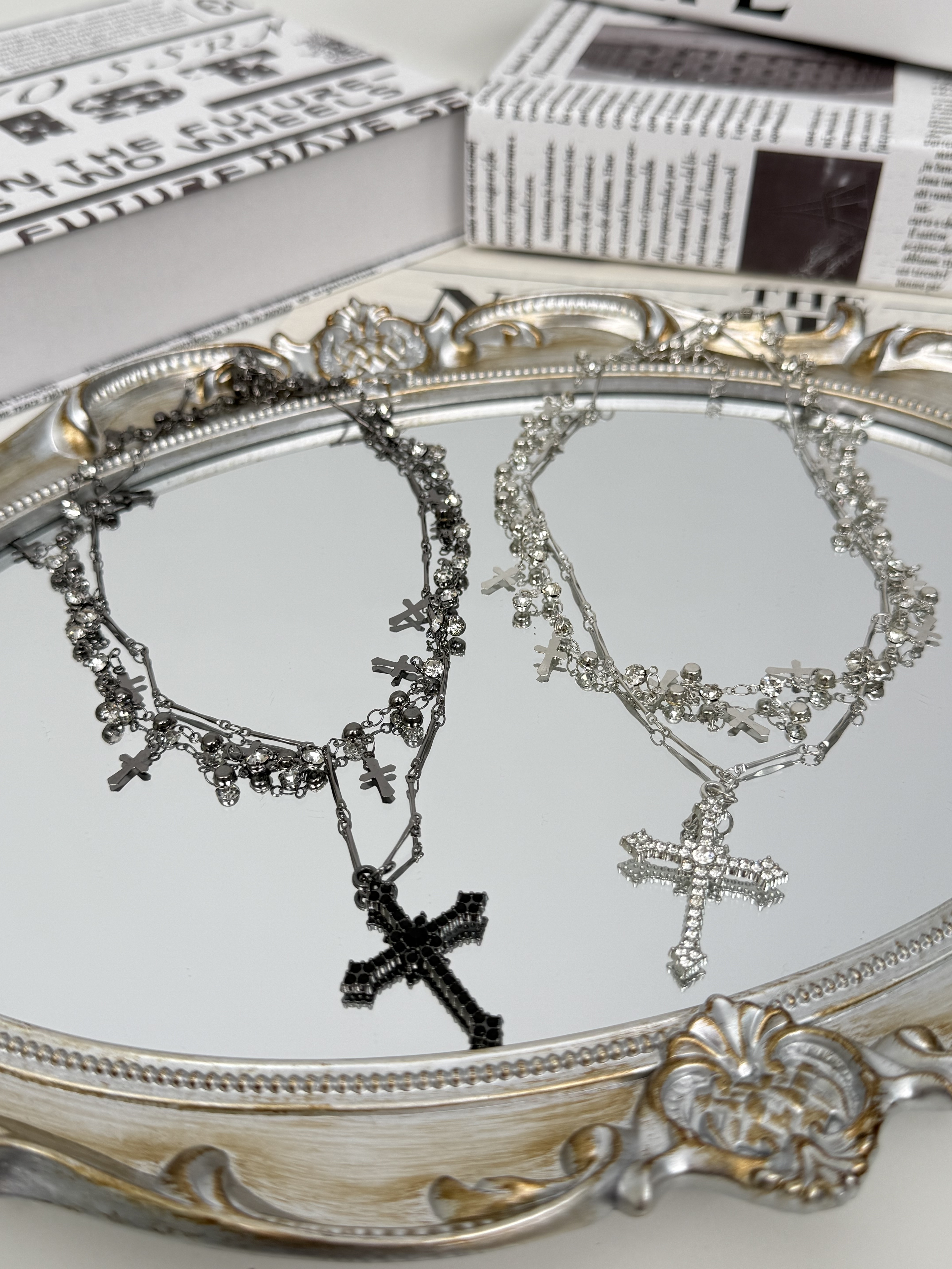 B14雙層十字架質感項鍊