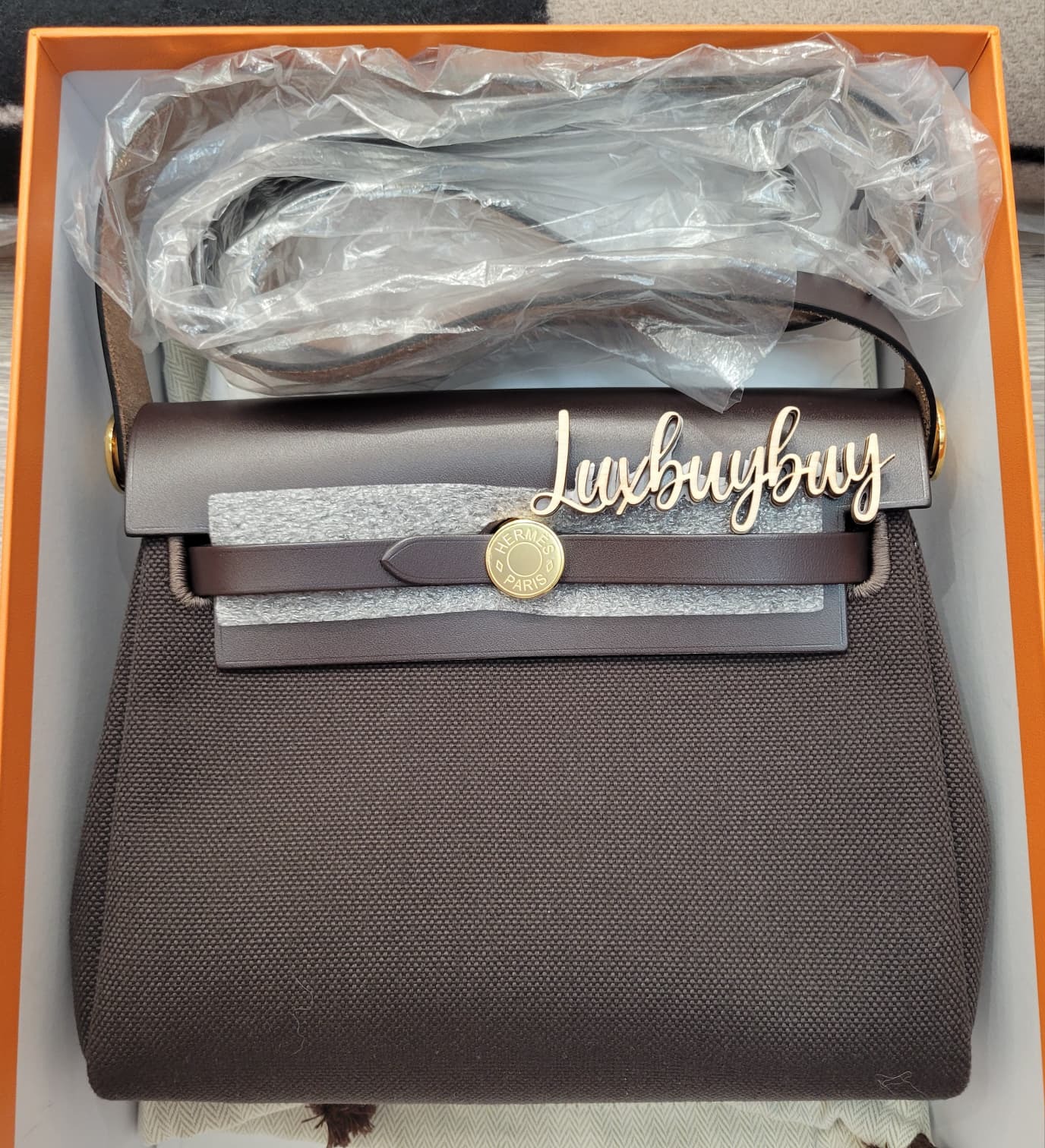 HERMES HERBAG ZIP 20 EBENE/EBEBE CC 烏木色 金扣