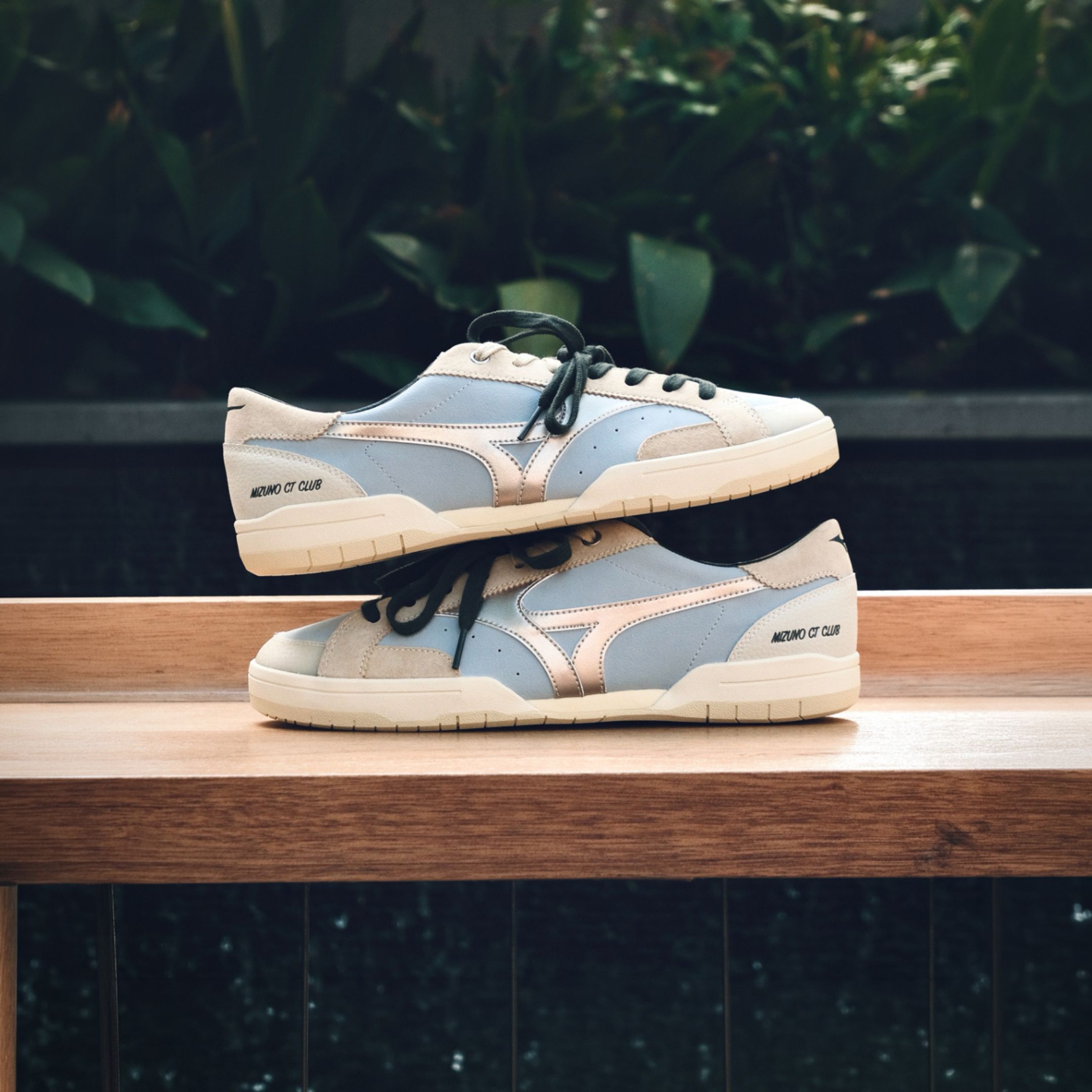 NICEDAY 代購 Ｍizuno CT Club 米色 藍色 銀色 薄底 復古 D1GH261011