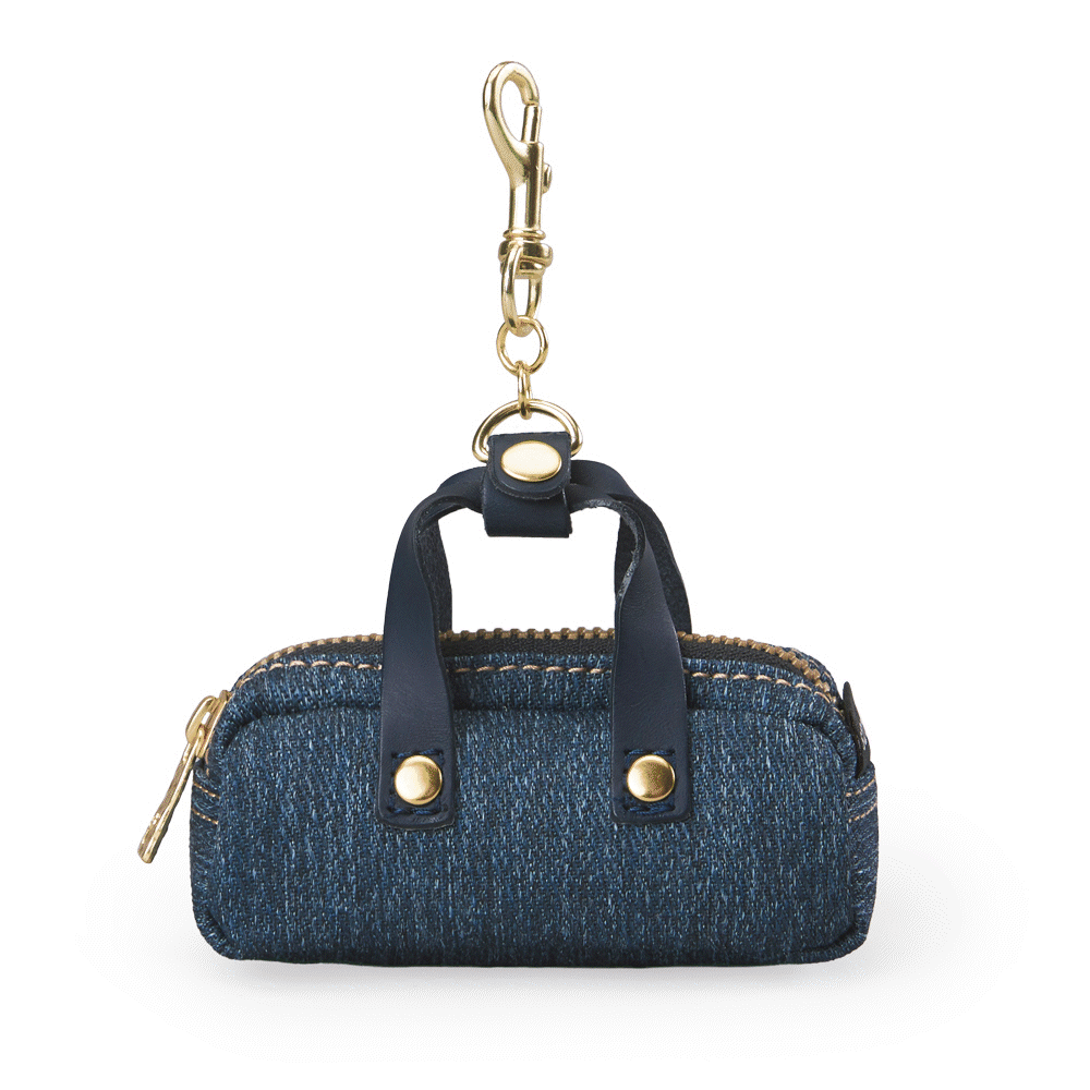 Denim 迷你法棍吊飾包-深丹寧藍