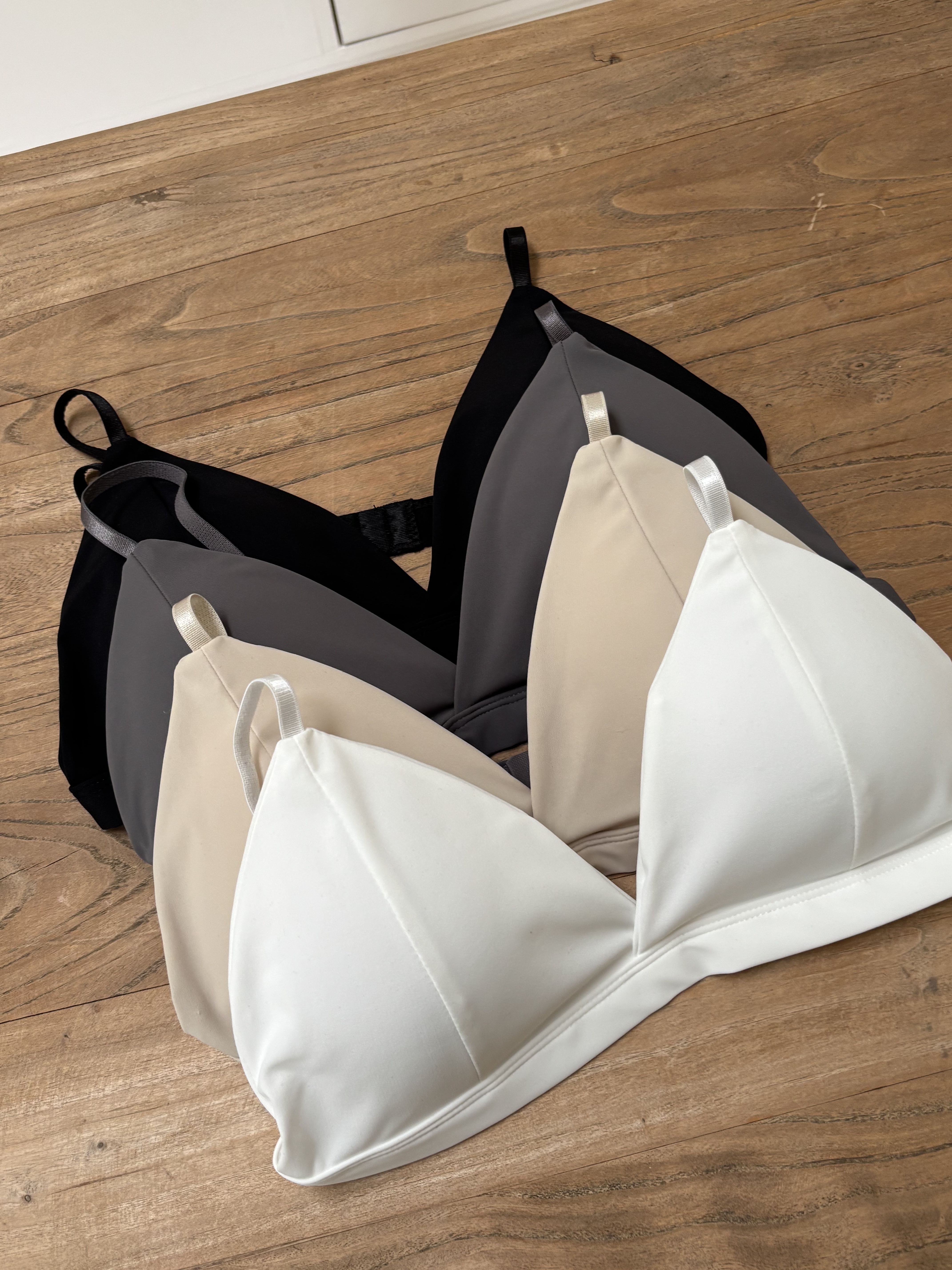 冰絲肩帶可調法式三角杯小可愛