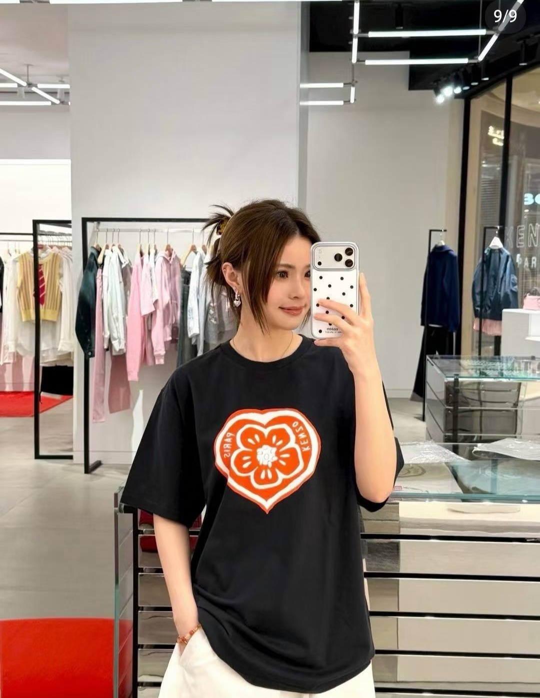 KENZO 心形海棠花 Tee