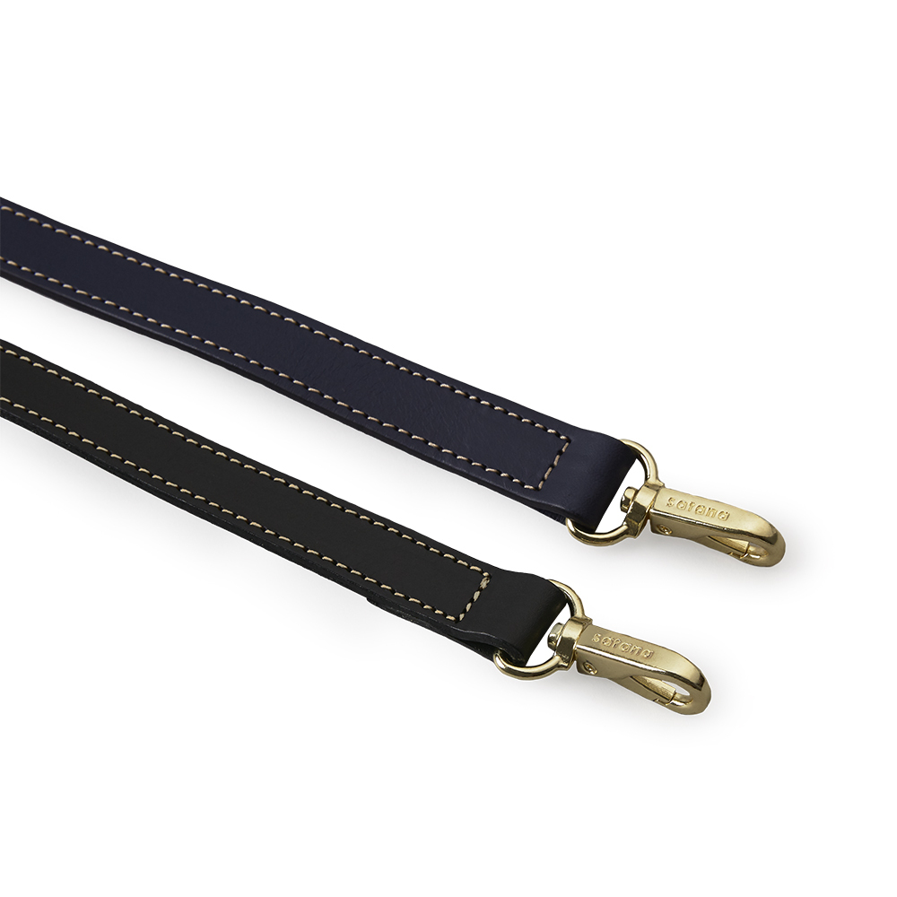 satana-1.8cm 真皮皮革背帶-夜藍