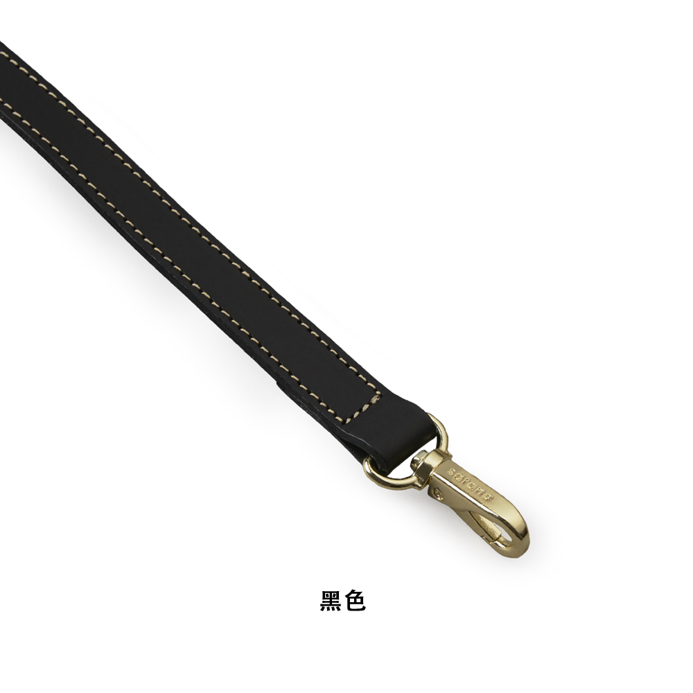 1.8cm 真皮皮革背帶-黑色