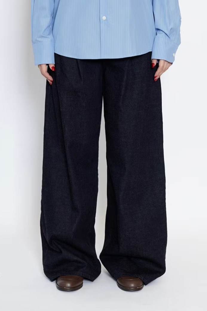 MY 2 TUCKS WIDE DENIM - INDIGO