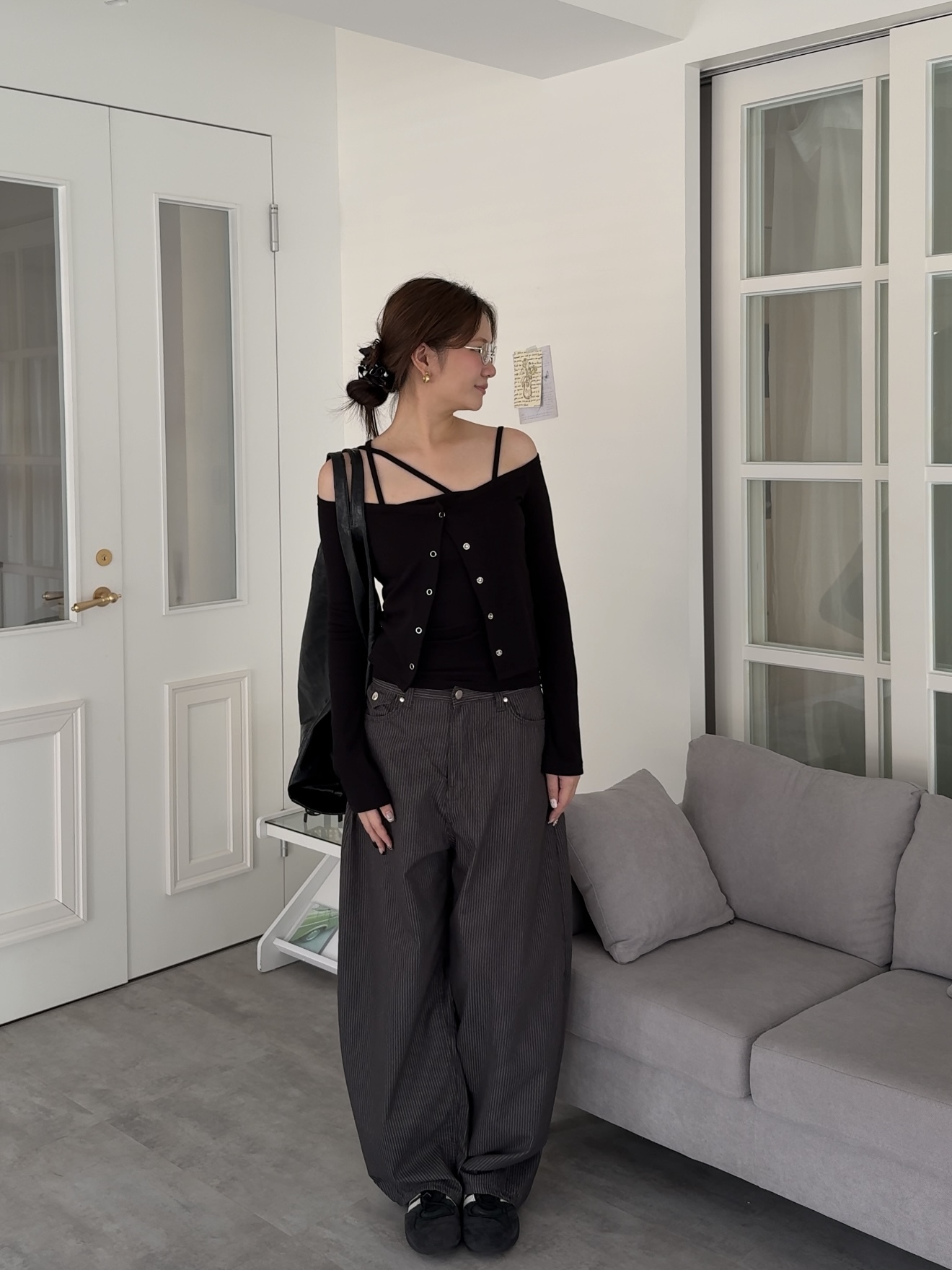 L011/X字背心罩衫set