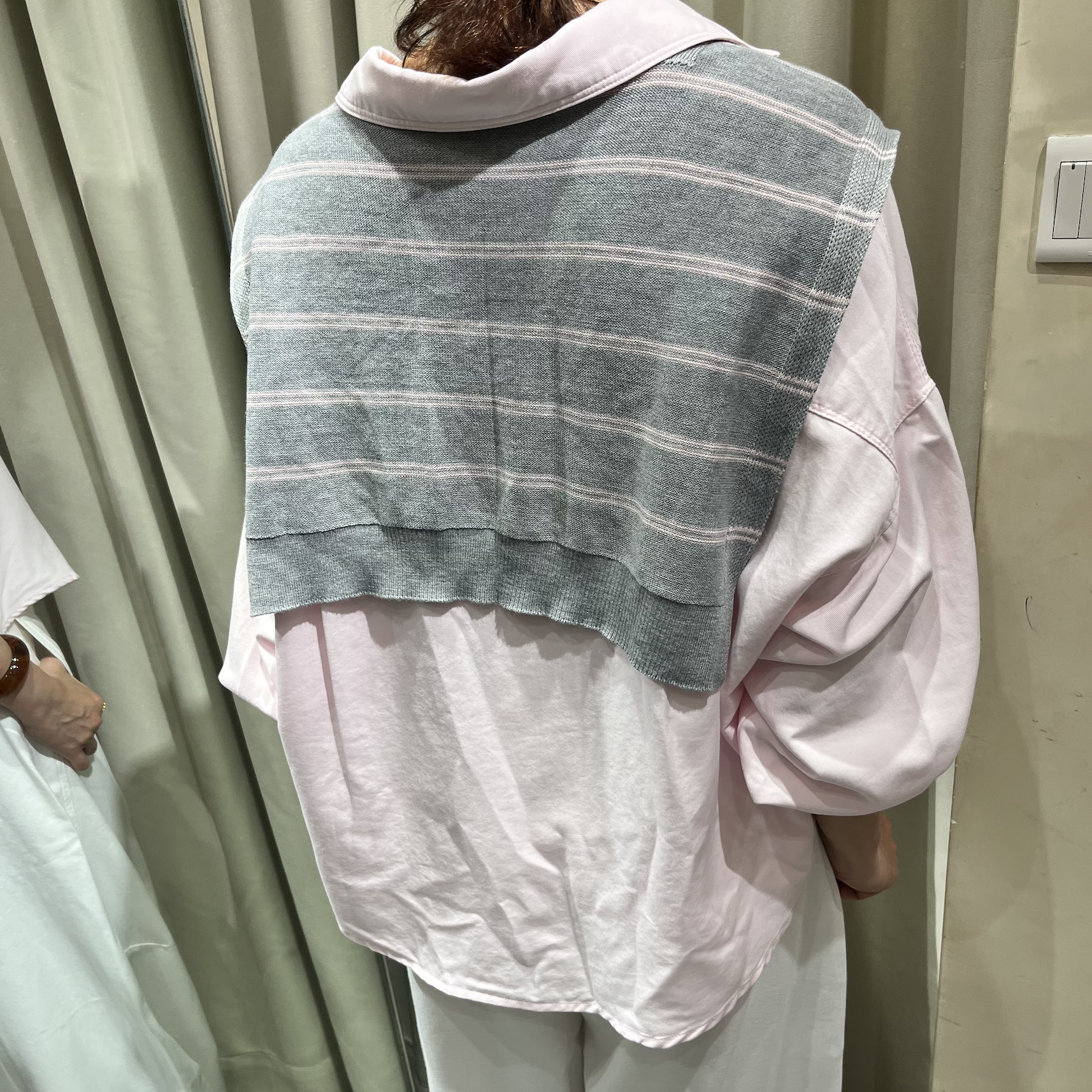 0403gz10-春季服飾-帶披肩兩件套恤衫-均碼(A10)