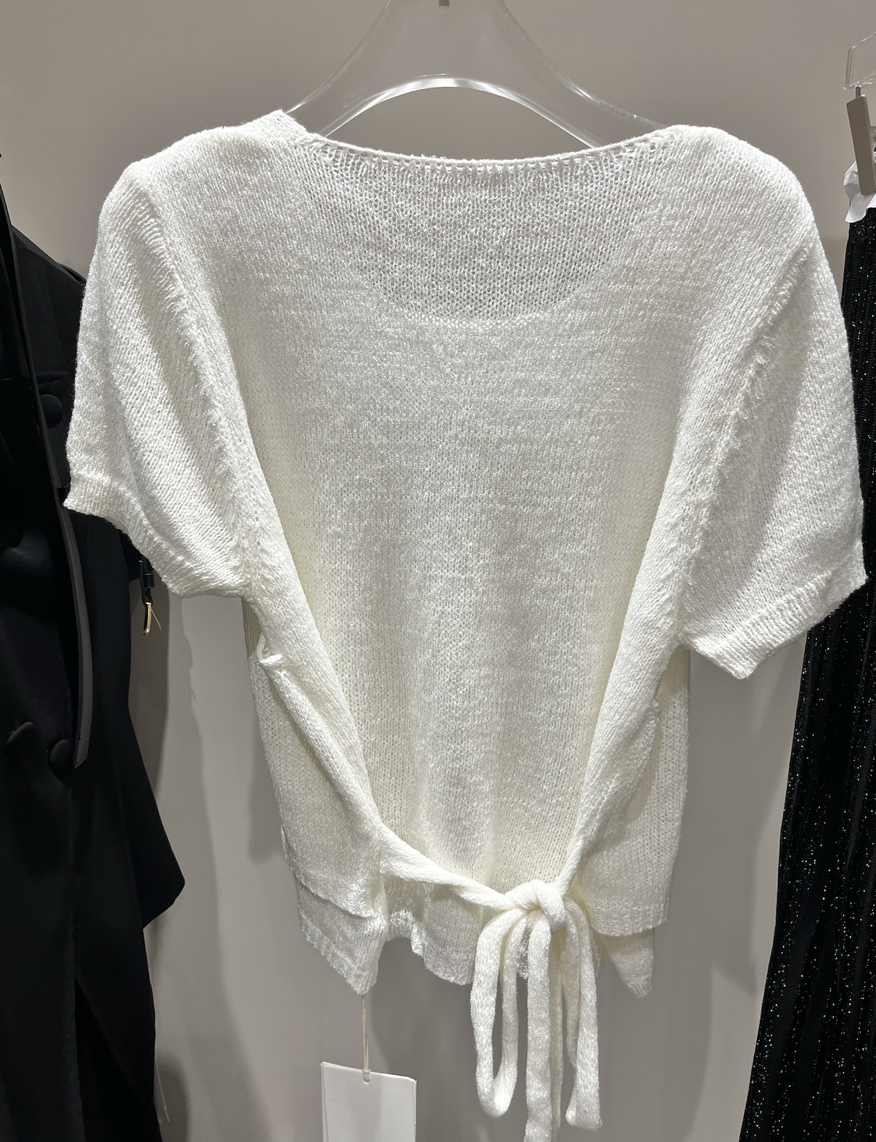 0403gz11-春季服飾-後綁帶上衣-白色均碼(A11)