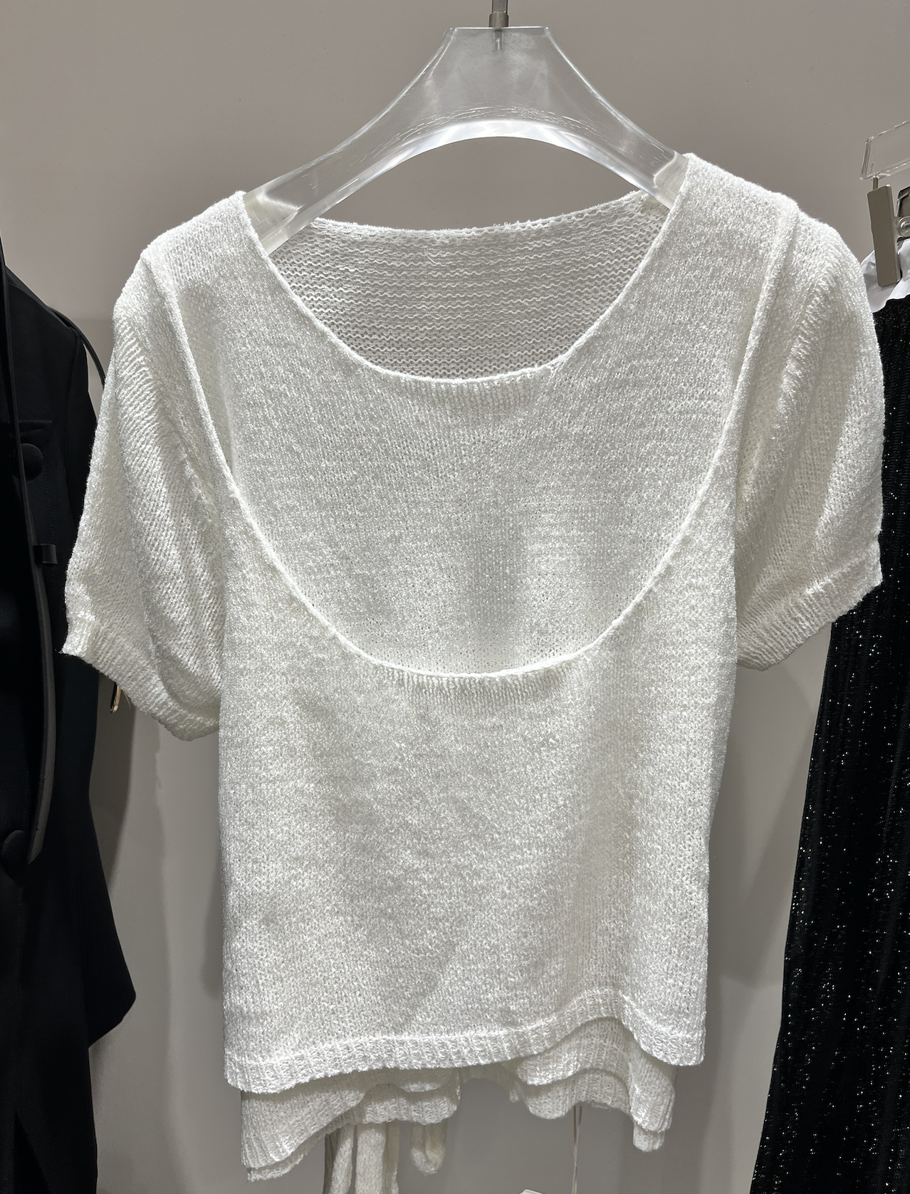 0403gz11-春季服飾-後綁帶上衣-白色均碼(A11)