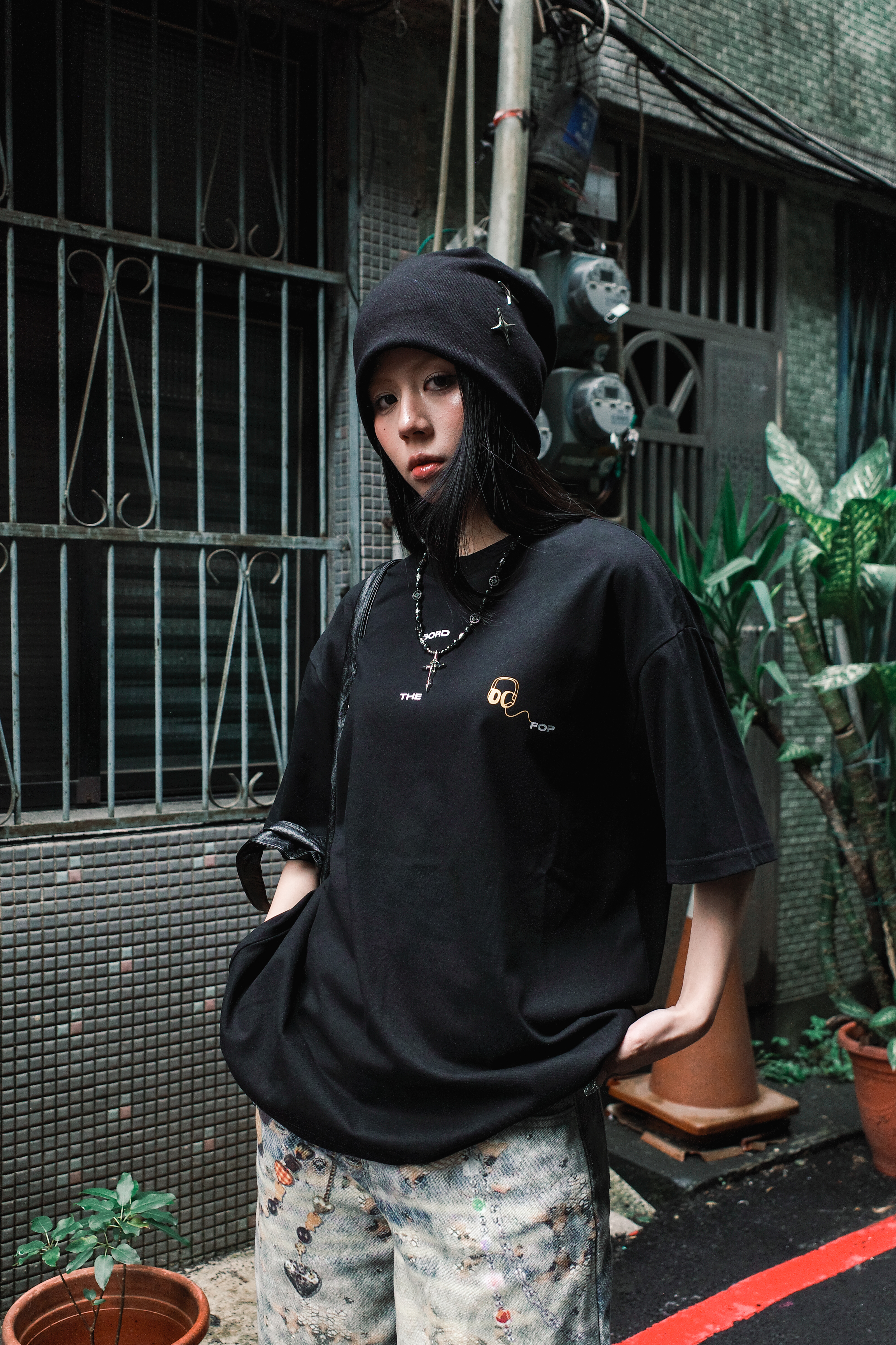 『Always_Good』耳機 簡約 小圖 印花 短TEE