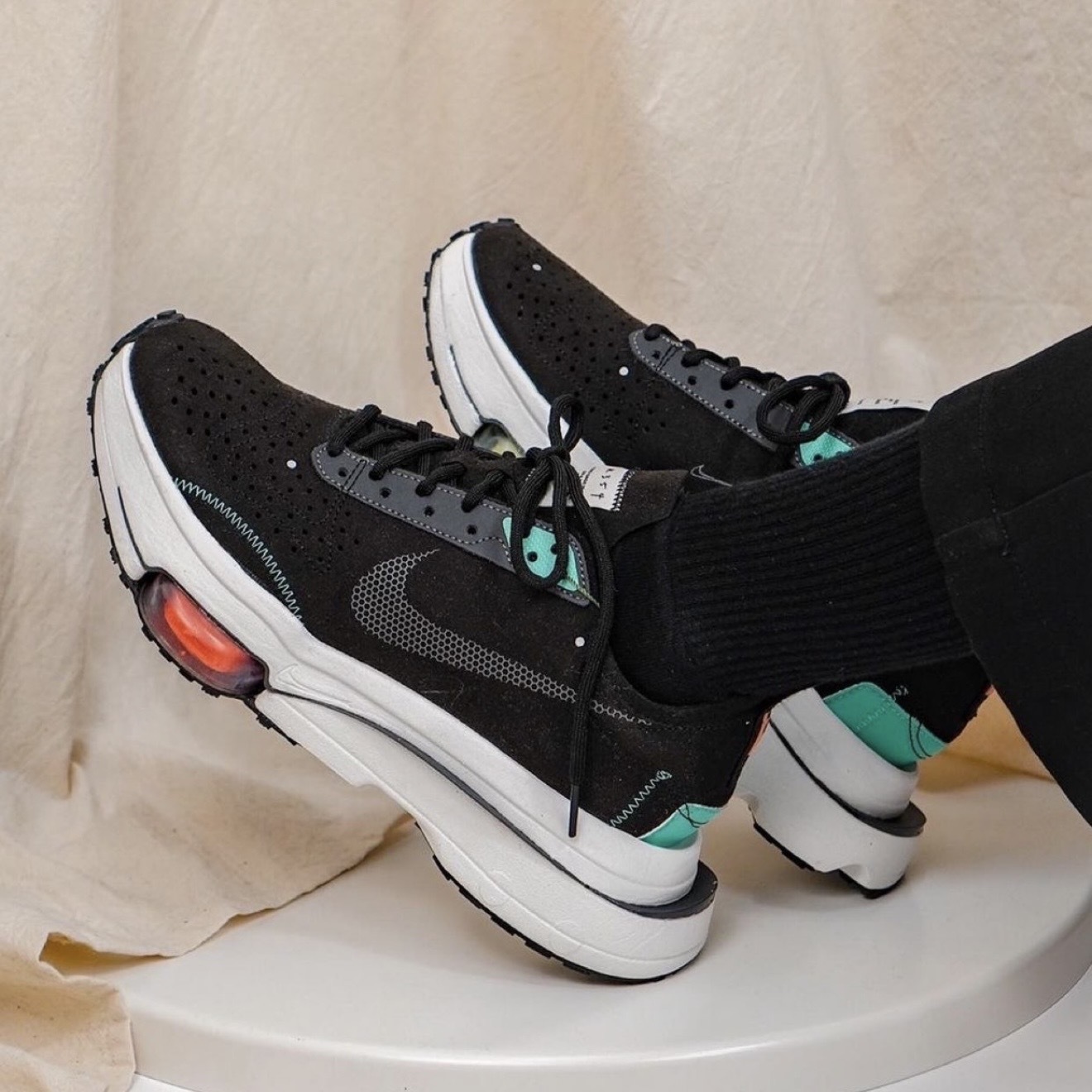 NIKE AIR ZOOM TYPE N.354 黑綠 橘黃氣墊 舒適 休閒 CJ2033-010