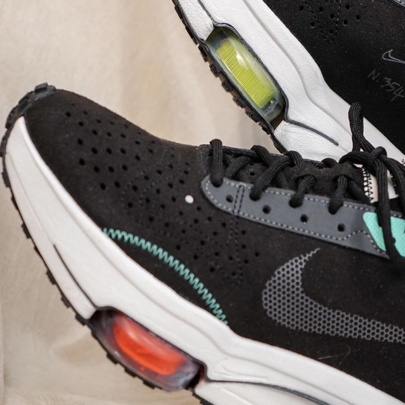 NIKE AIR ZOOM TYPE N.354 黑綠 橘黃氣墊 舒適 休閒 CJ2033-010