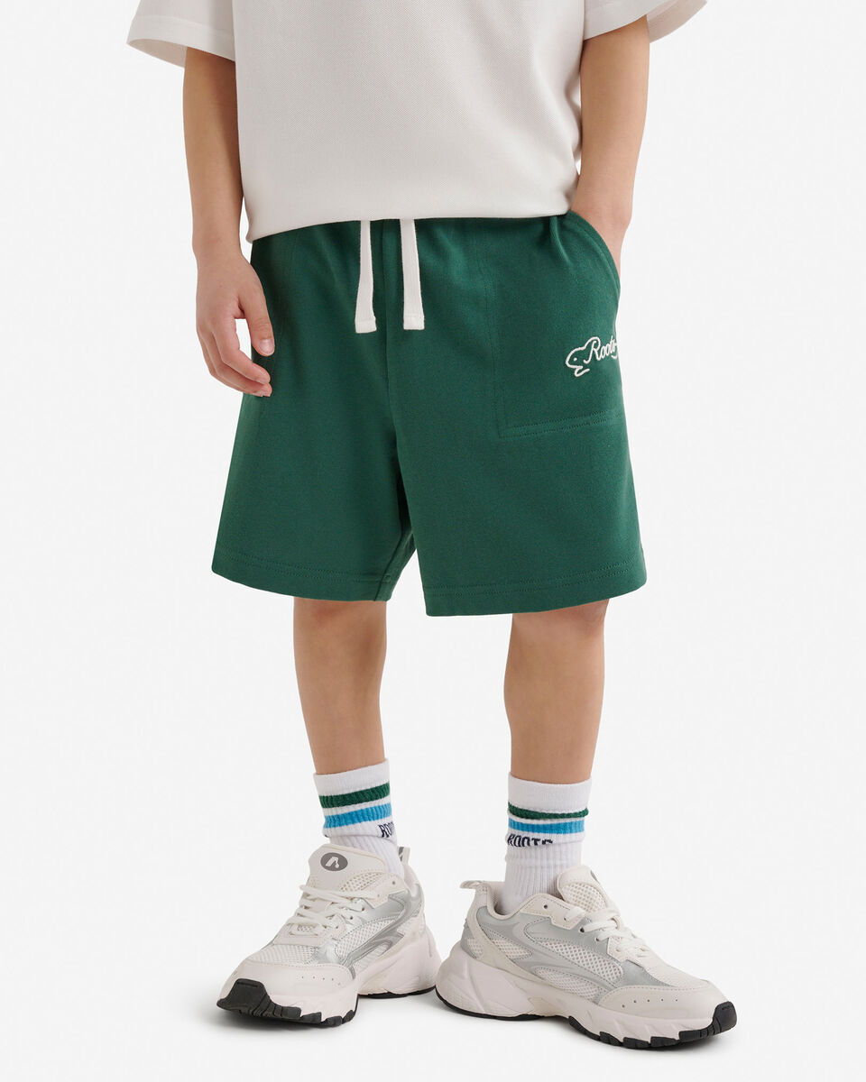 ROOTS 大童 刺繡海狸字樣 棉短褲 (2色)