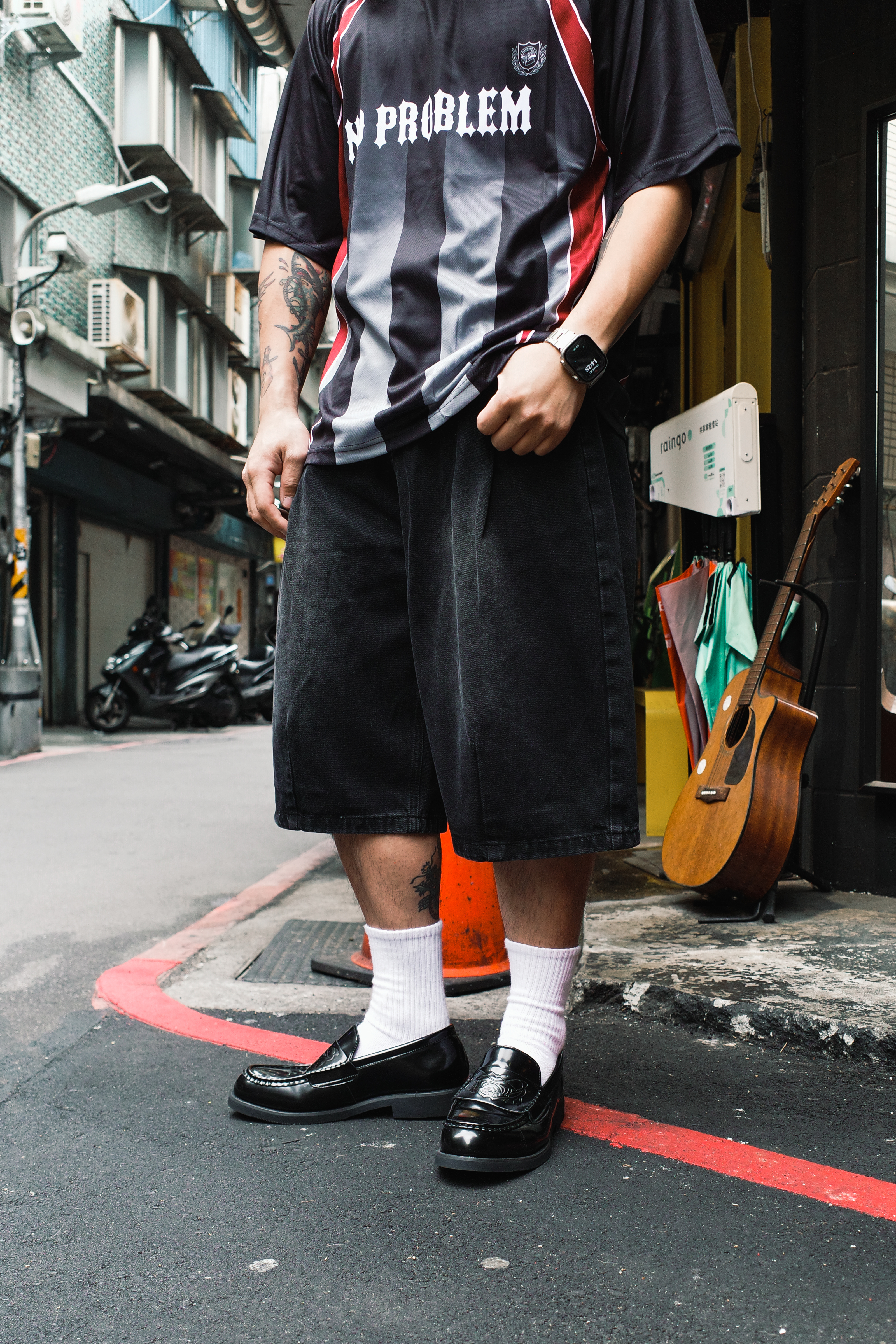 『Always_Good』做舊 水洗 七分 牛仔 短褲