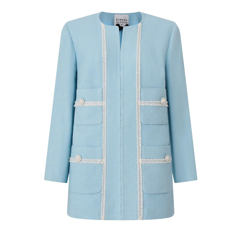 1EA0408-096 [EDWARD ACHOUR] Sky Blue Long-line Jacket #100114/1051 (EU)