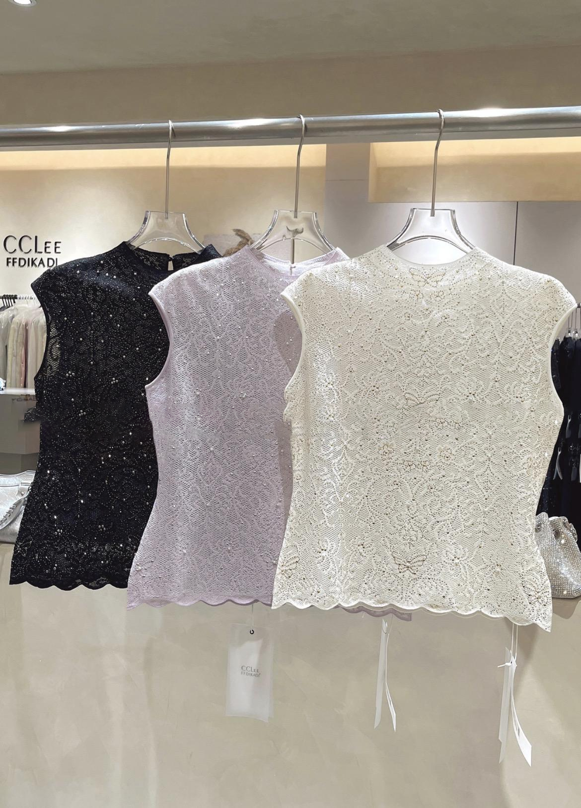 0403gz23-春季服飾-新中式手工刺繡鏤空上衣-均碼(A23)