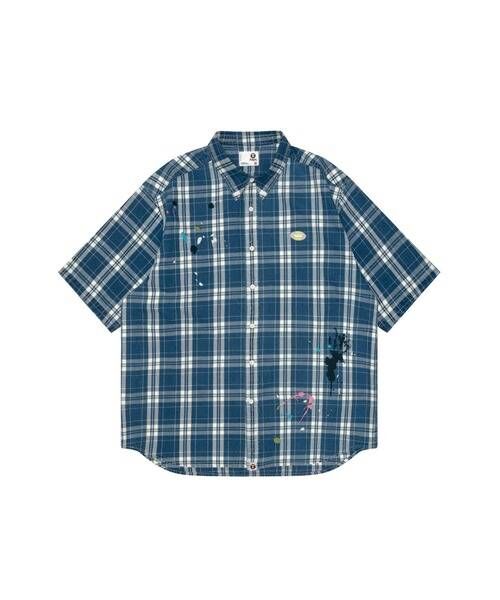 【AAPE 】0403發售 AAPE MAIN SHORT SLEEVE SHIRT(check)