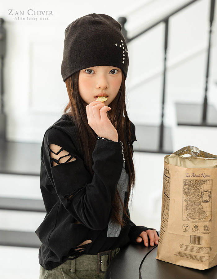 正韓夏zan clover 三色街頭十字架毛帽