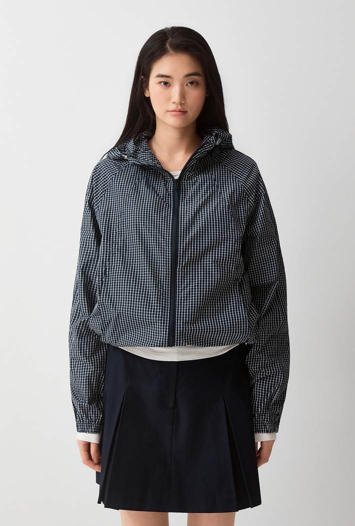 SPAO Light Check Hoodie Windbreaker