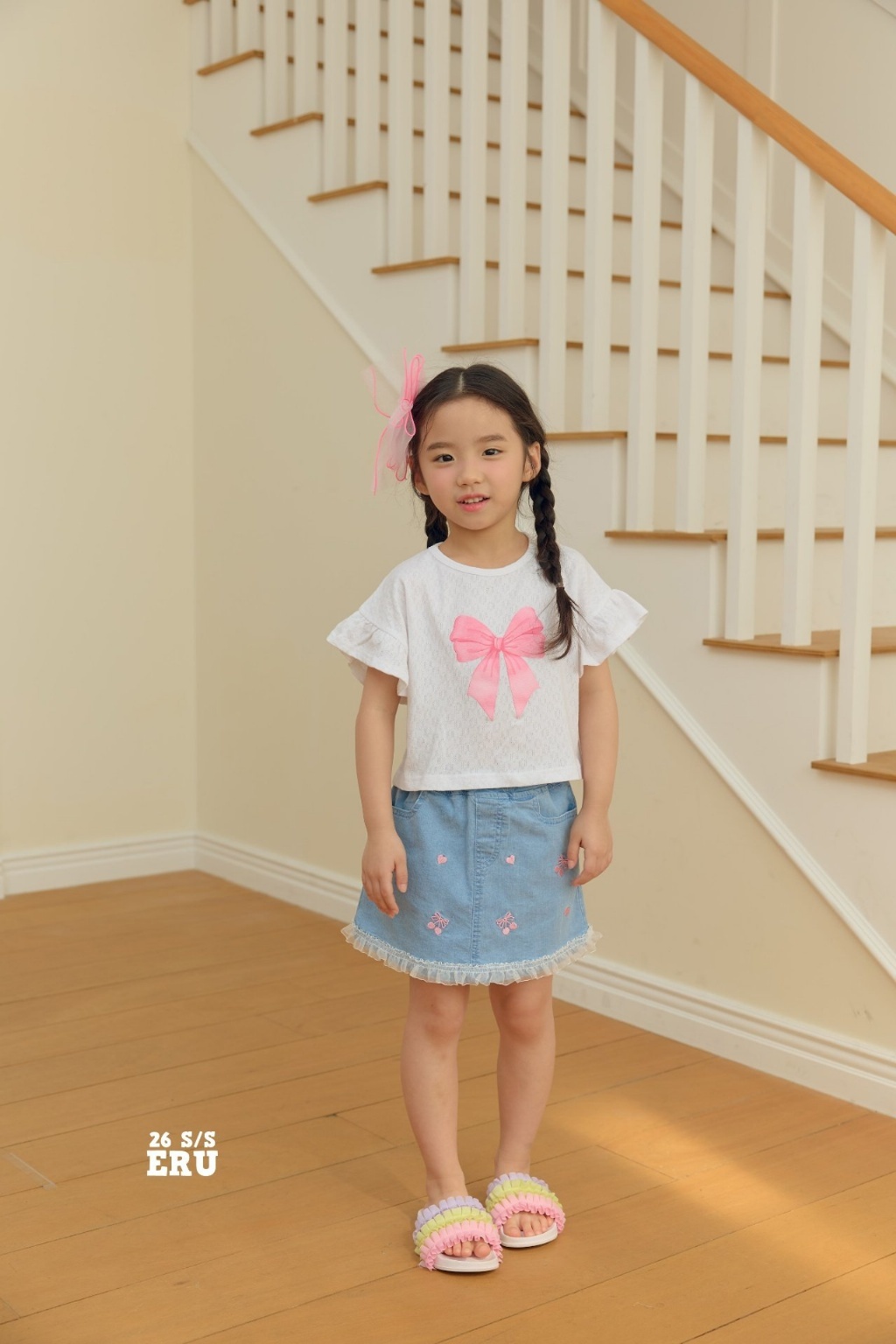 正韓夏Eru 愛心櫻桃牛仔短裙