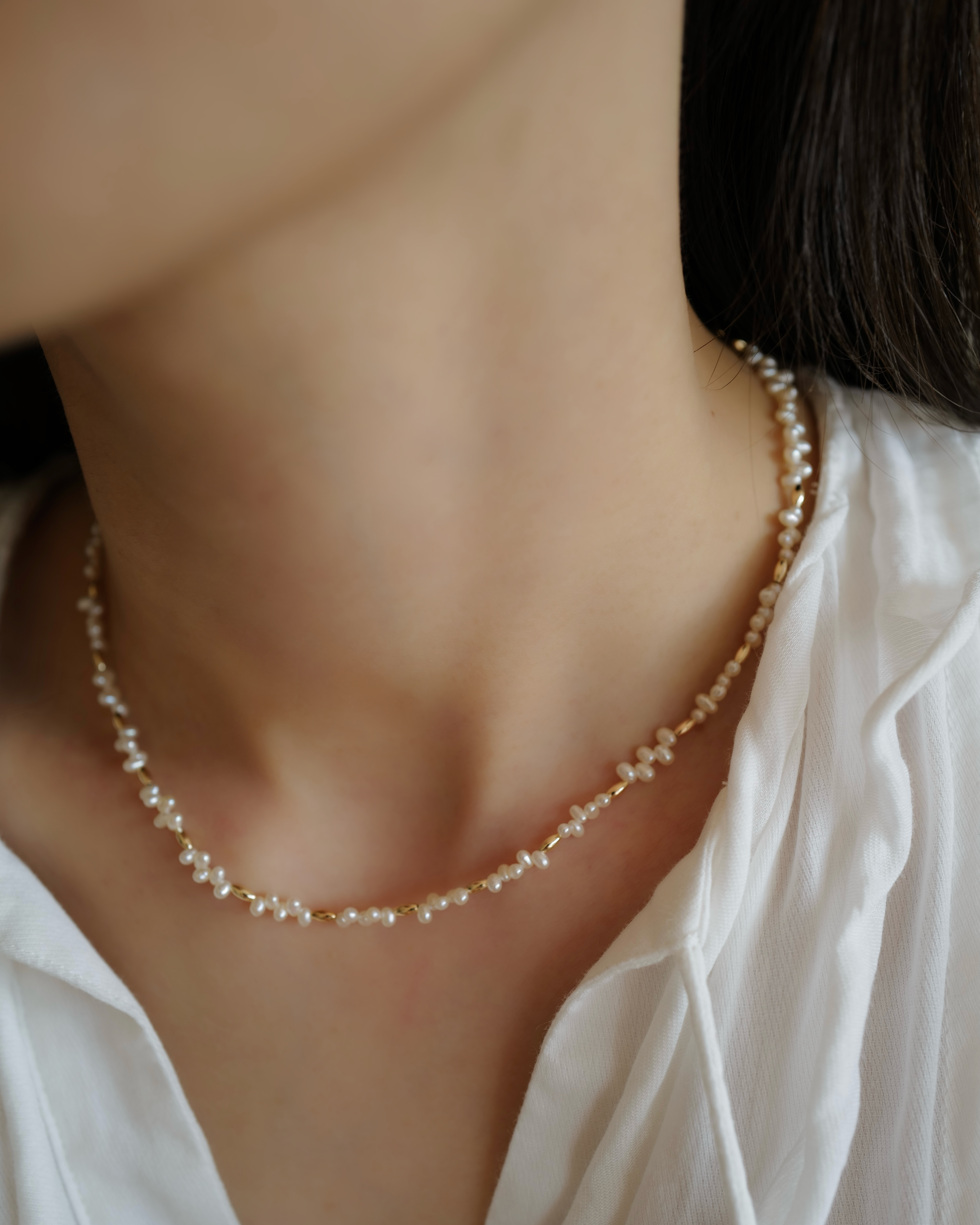 Petit Rhythm Glow｜14K微金點綴珍珠項鏈