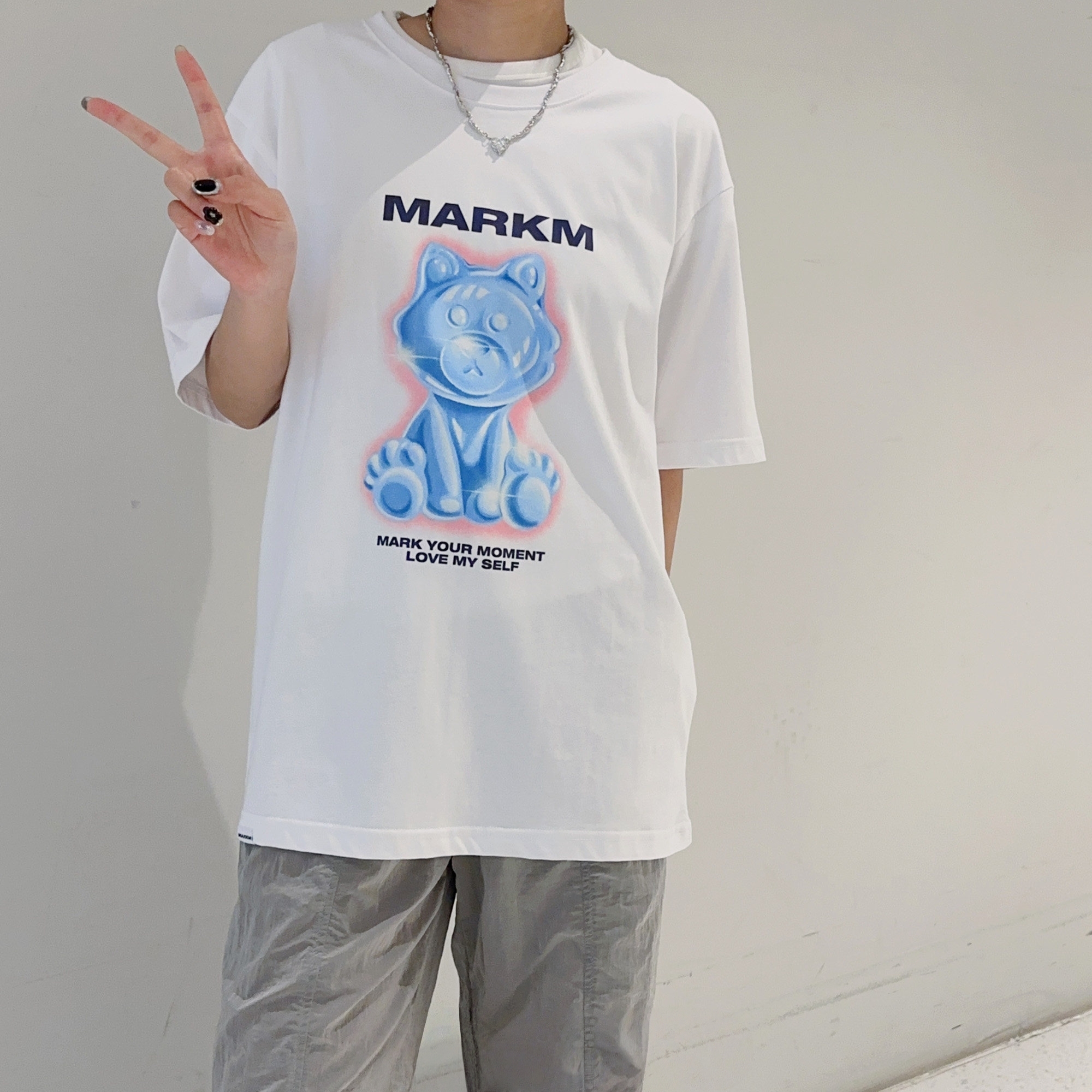 【韓國預購】SKR030405 MARKM Love My Self Cat 短袖上衣