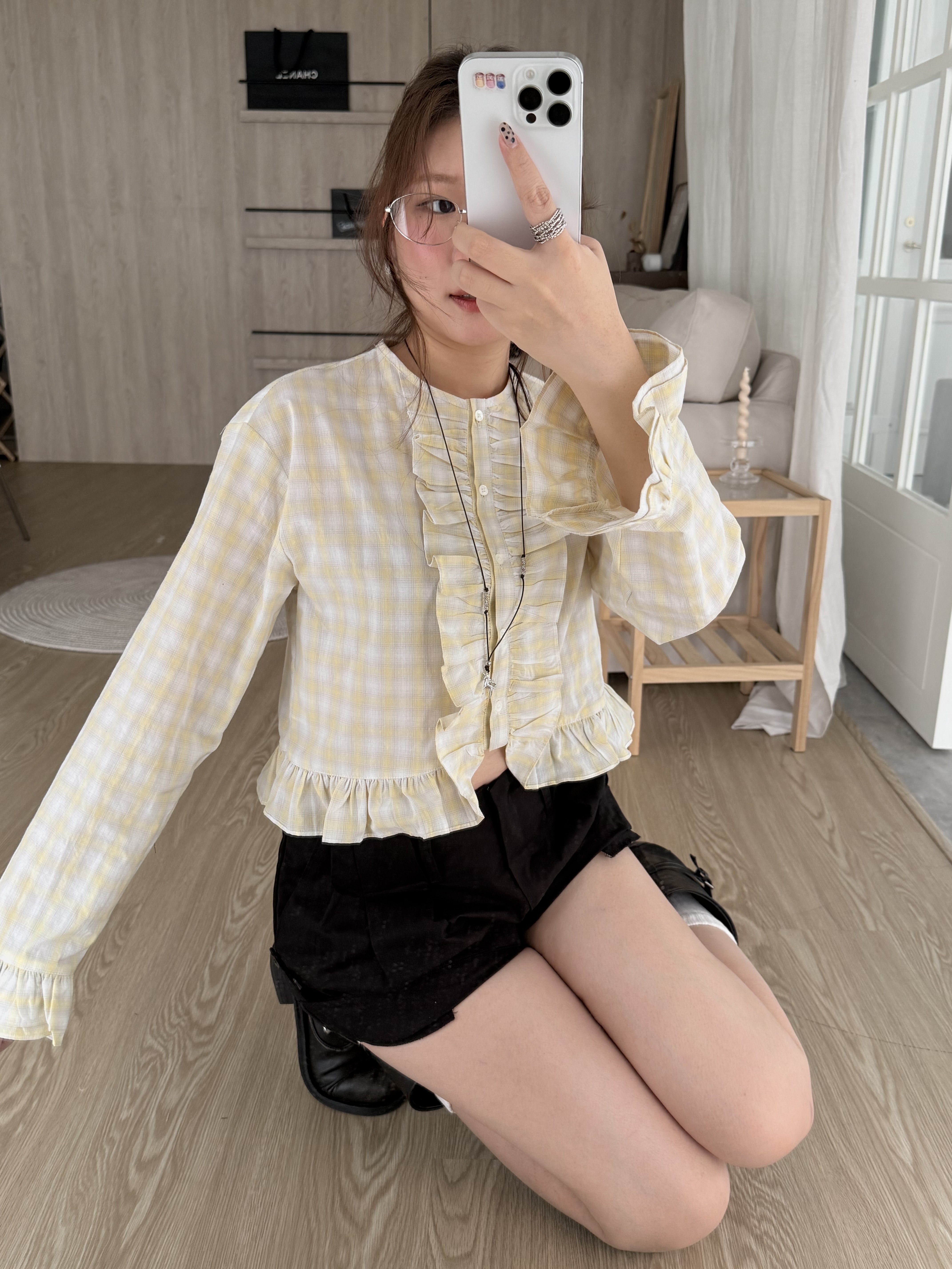 L012/(設計師款)小正式 梨園花邊襯衫