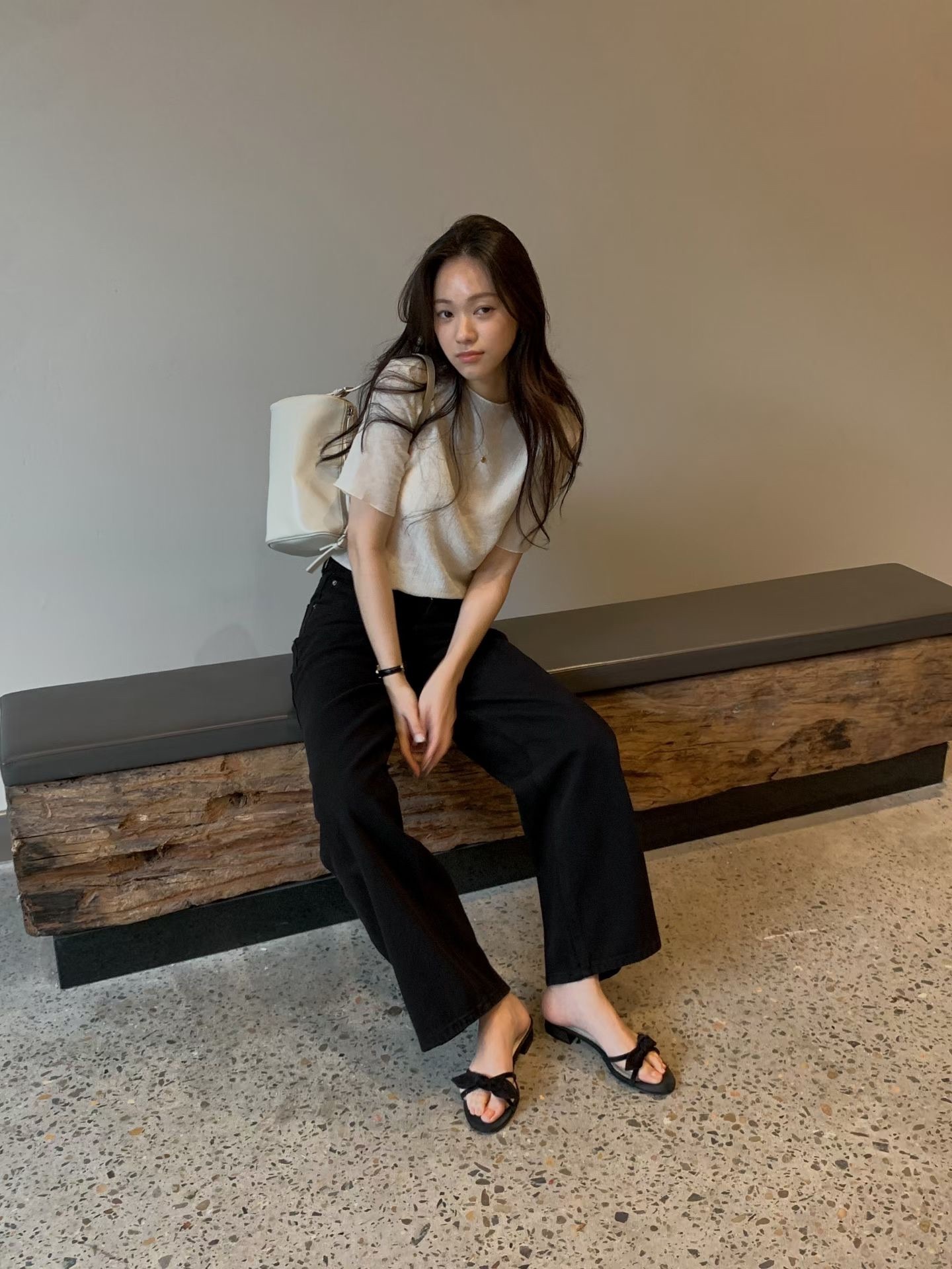 Curled edges pleated blouse