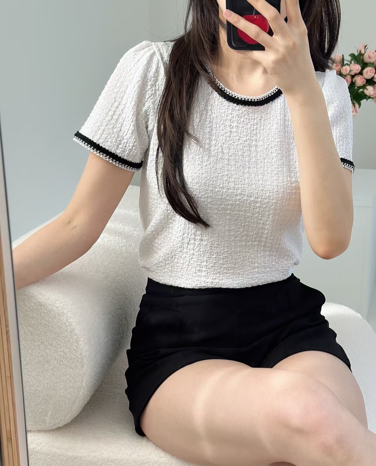 Classic border colour blocking tee