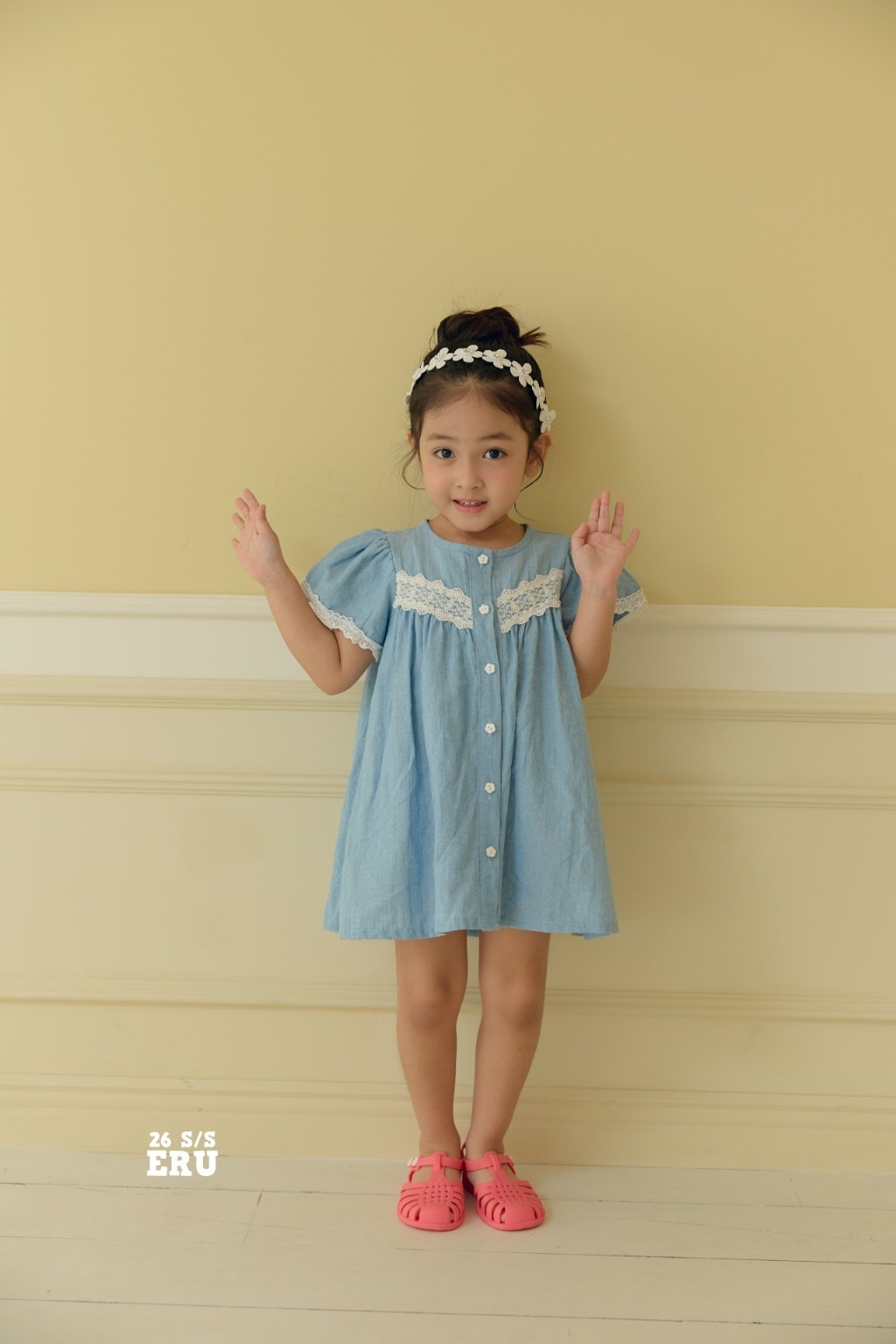 正韓夏Eru 牛仔小花釦洋裝
