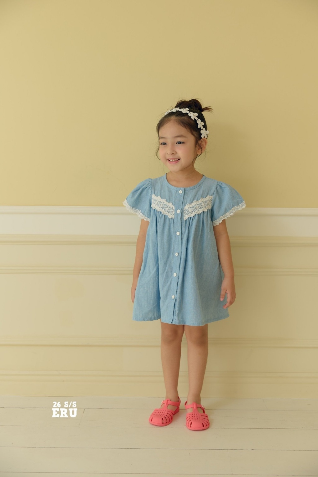 正韓夏Eru 牛仔小花釦洋裝