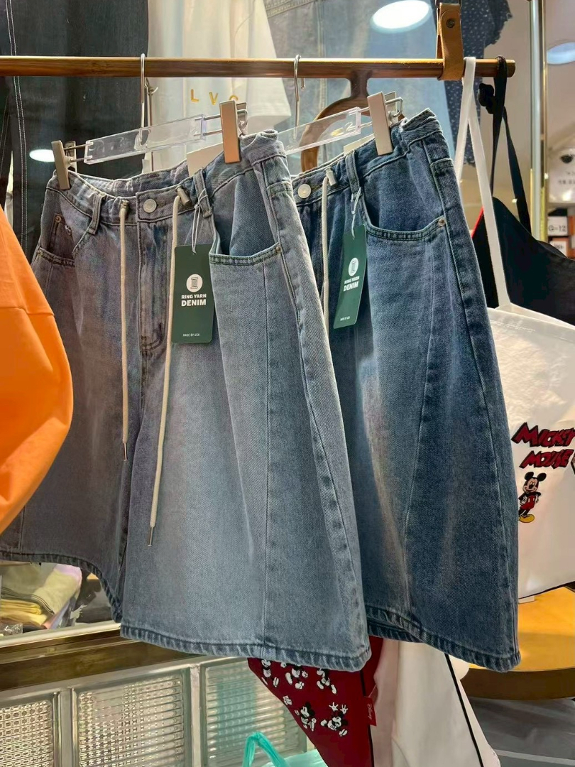 五分長度剛好遮肉牛仔褲★輕鬆穿出韓系休閒感