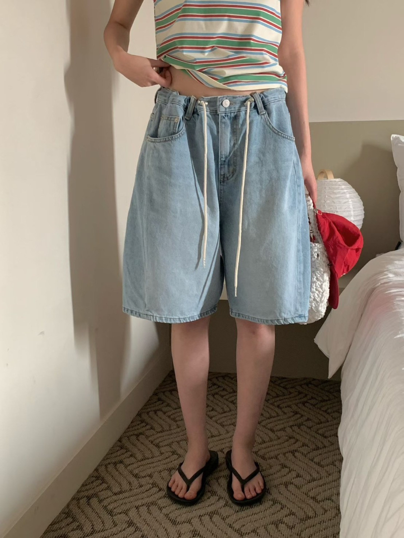 五分長度剛好遮肉牛仔褲★輕鬆穿出韓系休閒感