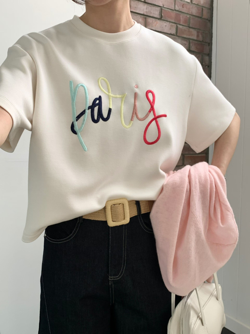 彩色字母款｜PARIS設計短袖棉T
